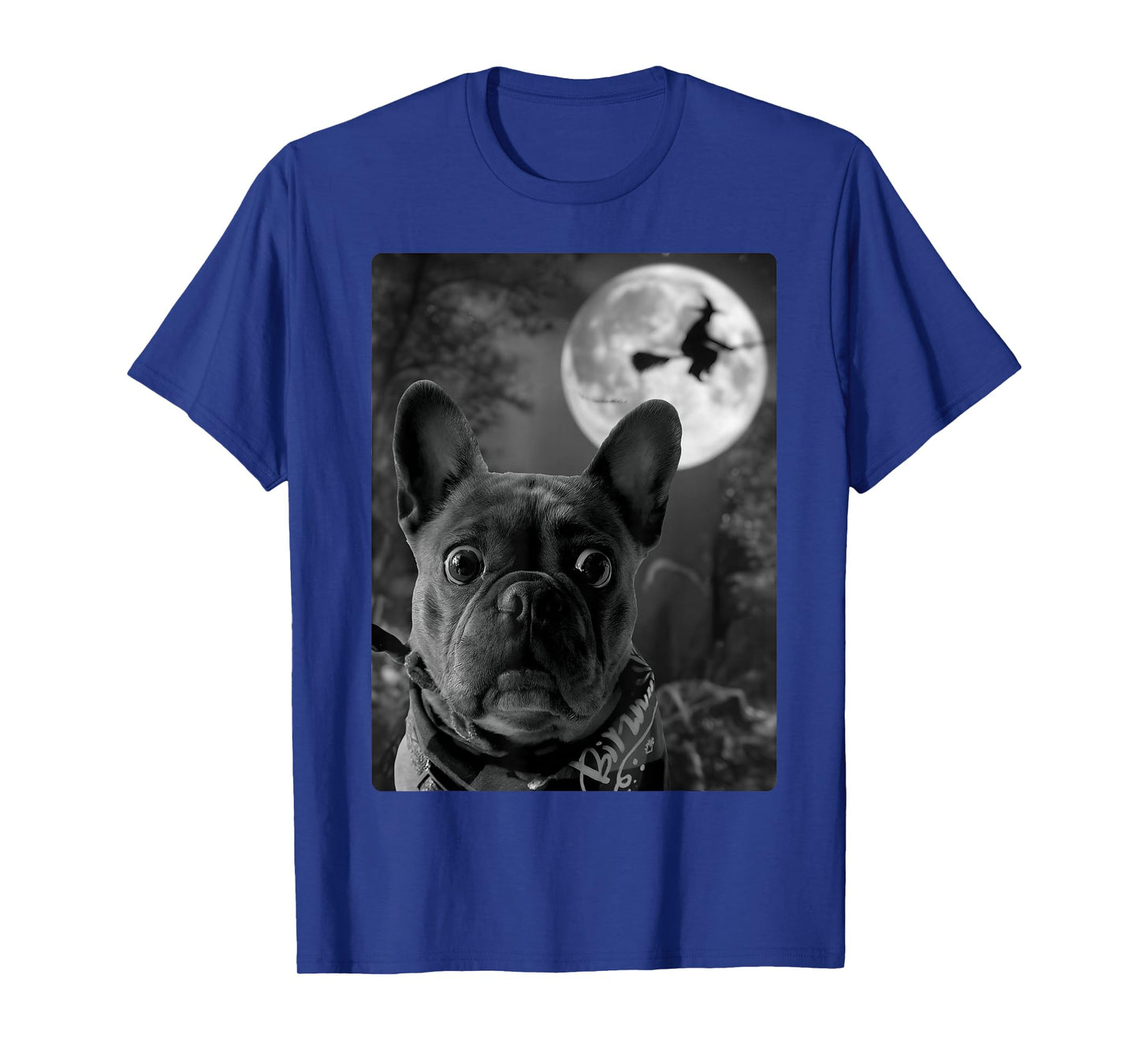 Funny Dog Selfie Full Moon Flying Witch Halloween Dog T-Shirt