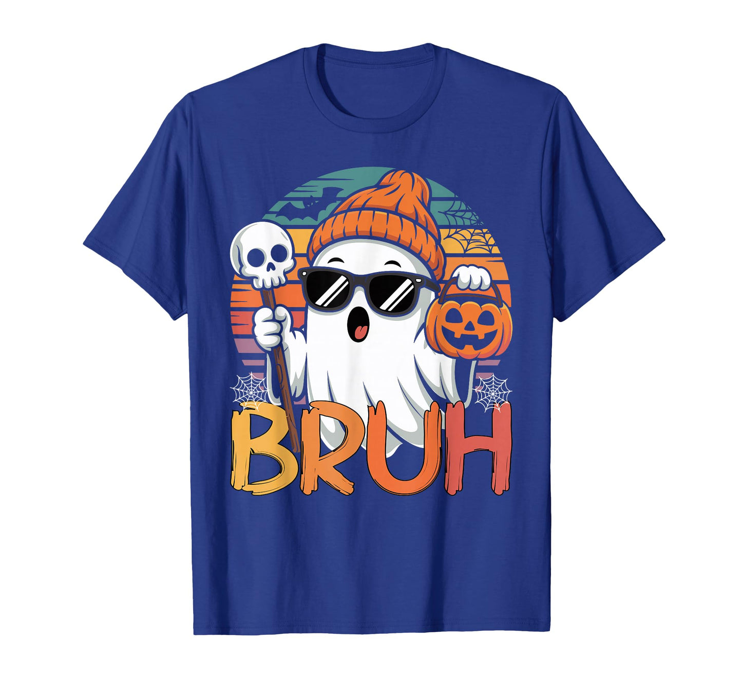 Bruh Ghost Halloween Toddler Vintage Halloween Boys Kids Men T-Shirt
