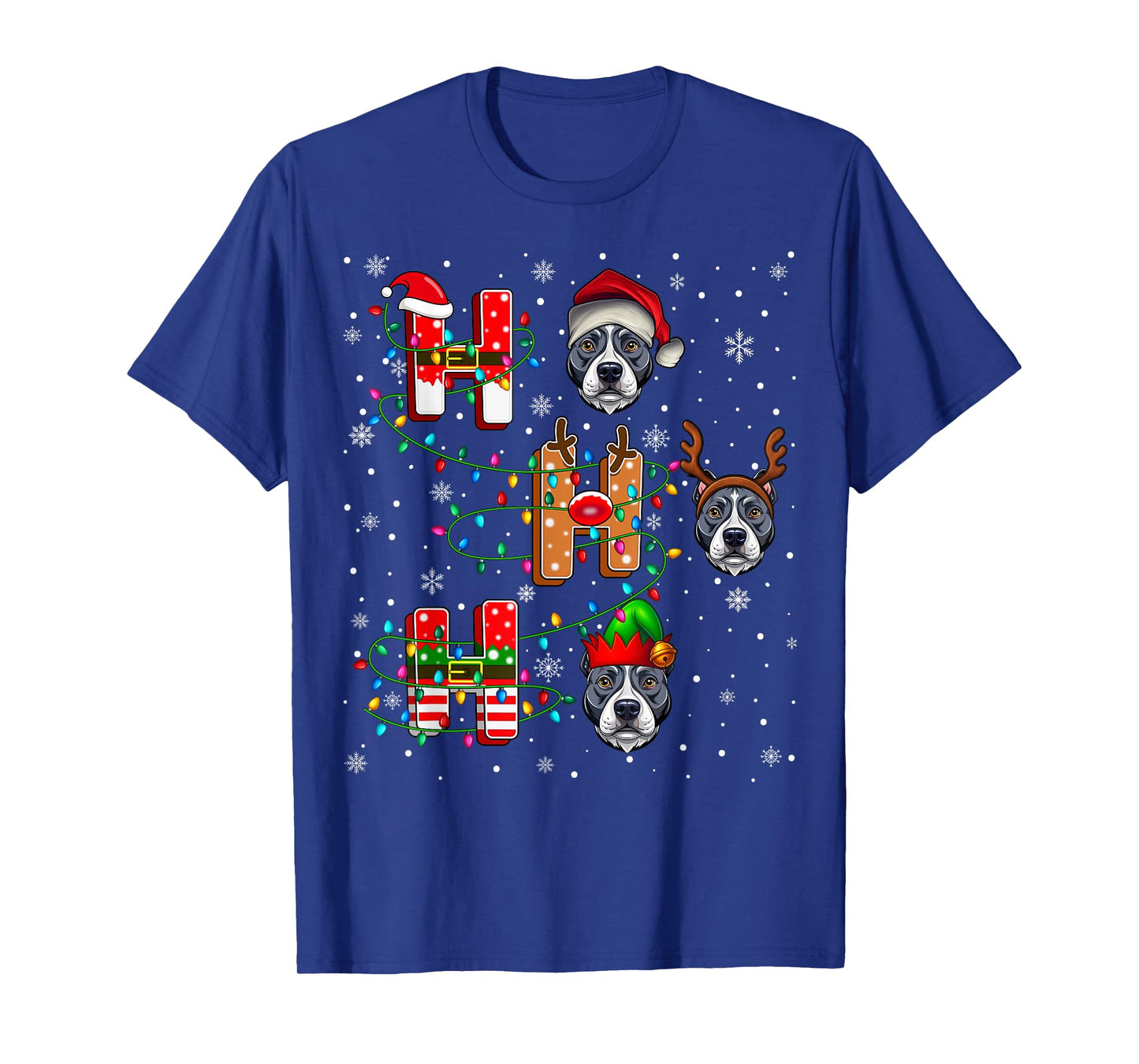 Ho Ho Ho Santa Reindeer Hat Elf Matching French Bulldog Xmas T-Shirt