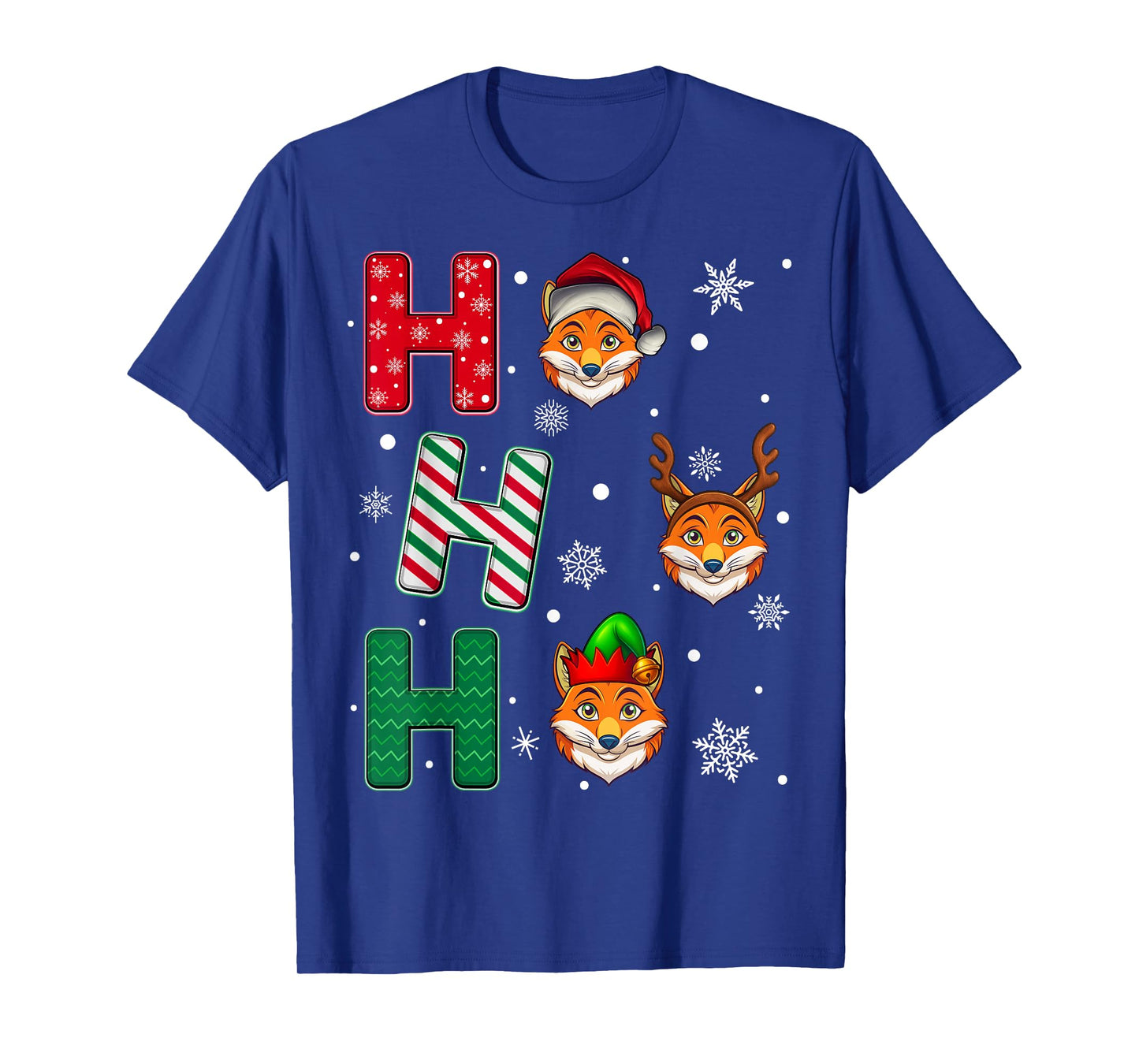 Ho Ho Ho Fox Animal Christmas Santa Elf Xmas T-Shirt