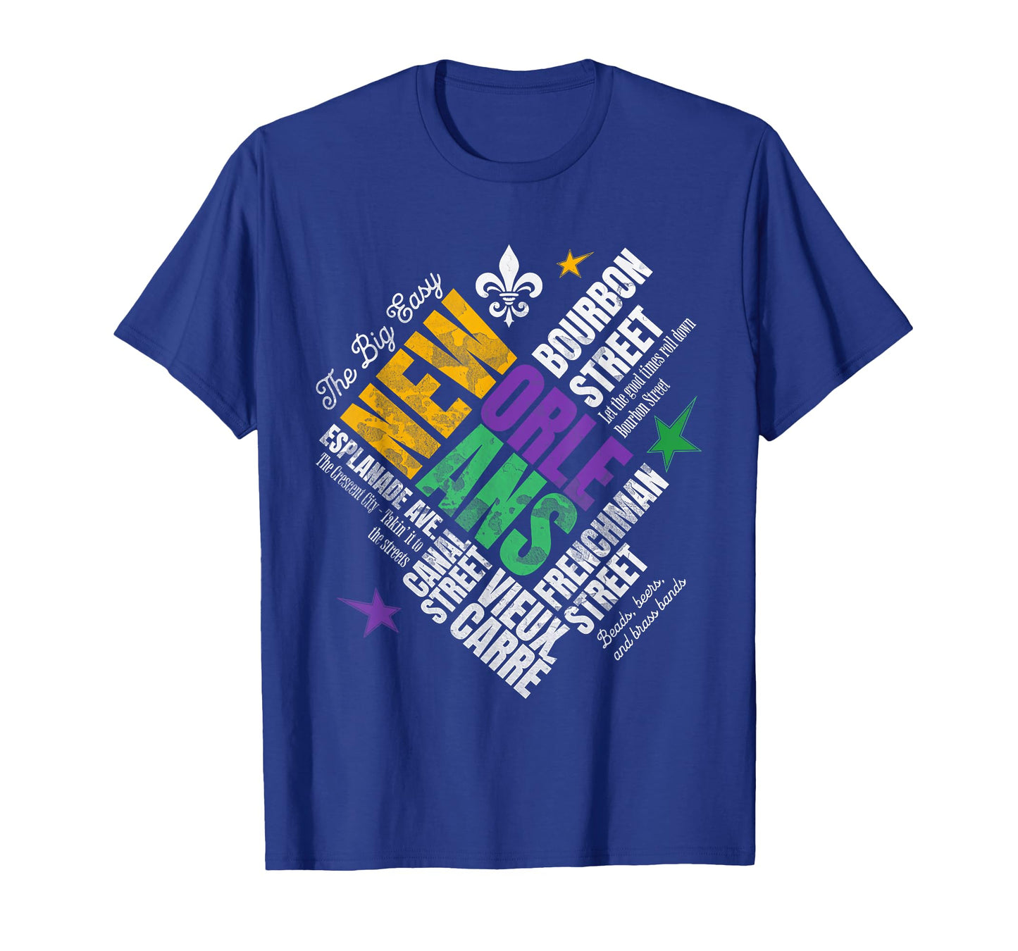 New-Orleans, Louisiana s Vintage Mardi Gras WordCloud T-Shirt