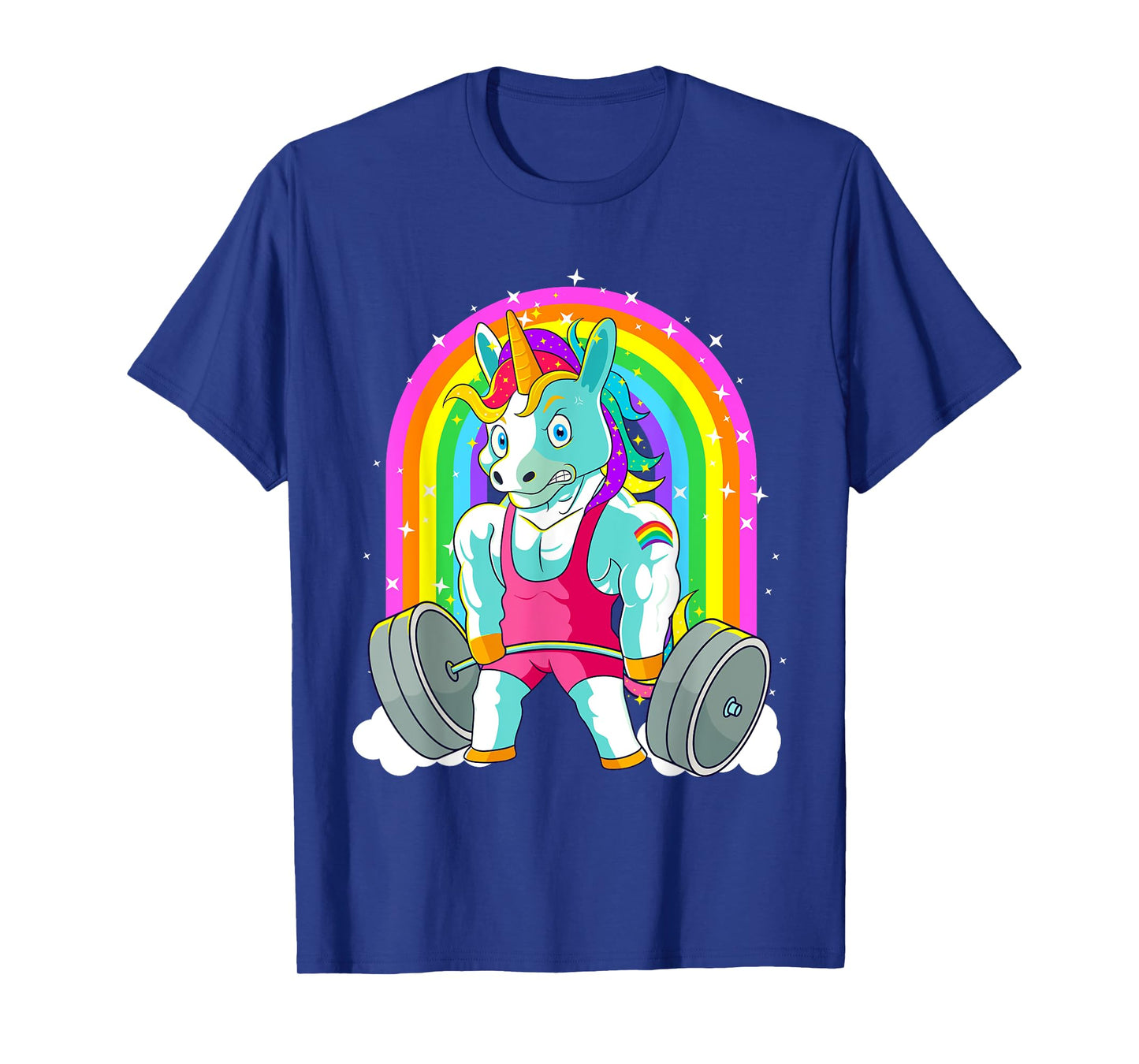 Gym Unicorn Deadlift Weightlifting Workout Pride Men Women T-Shirt