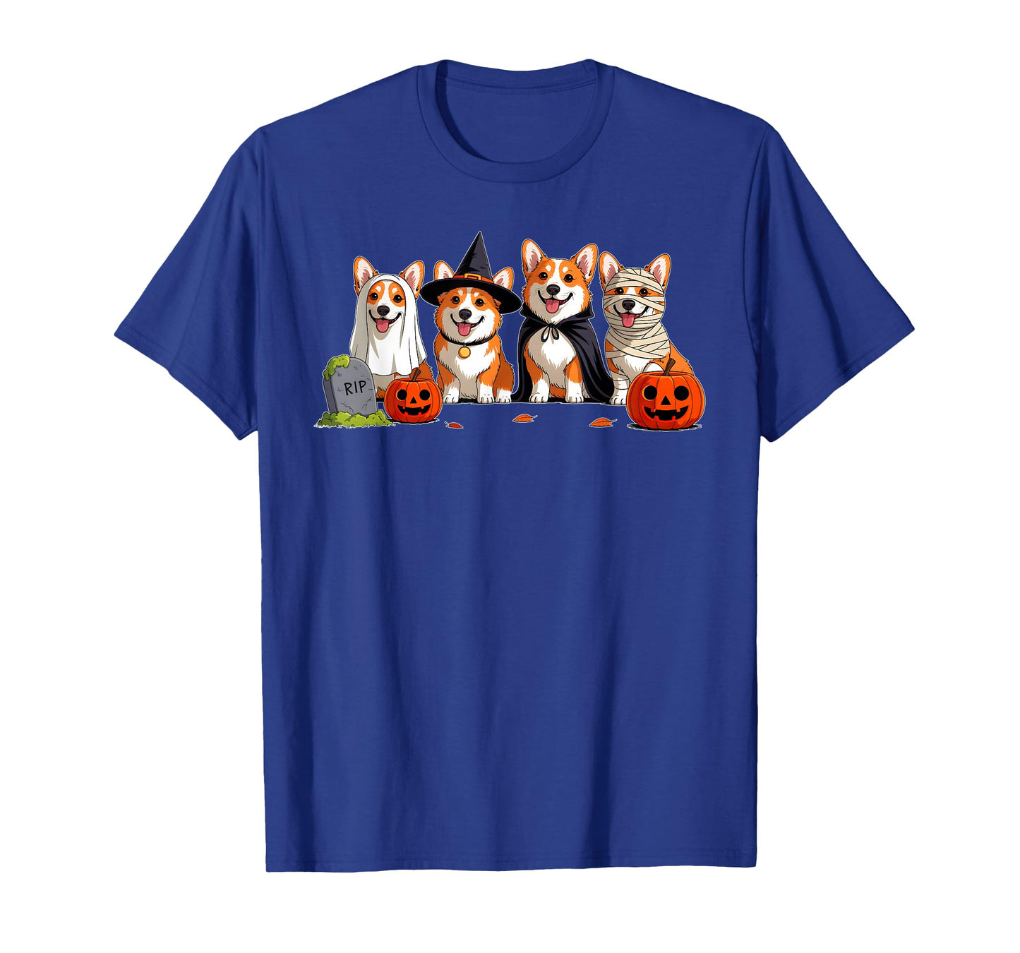 Corgi Dog Ghost Witch Mummy Pumpkin Funny Halloween Costume T-Shirt