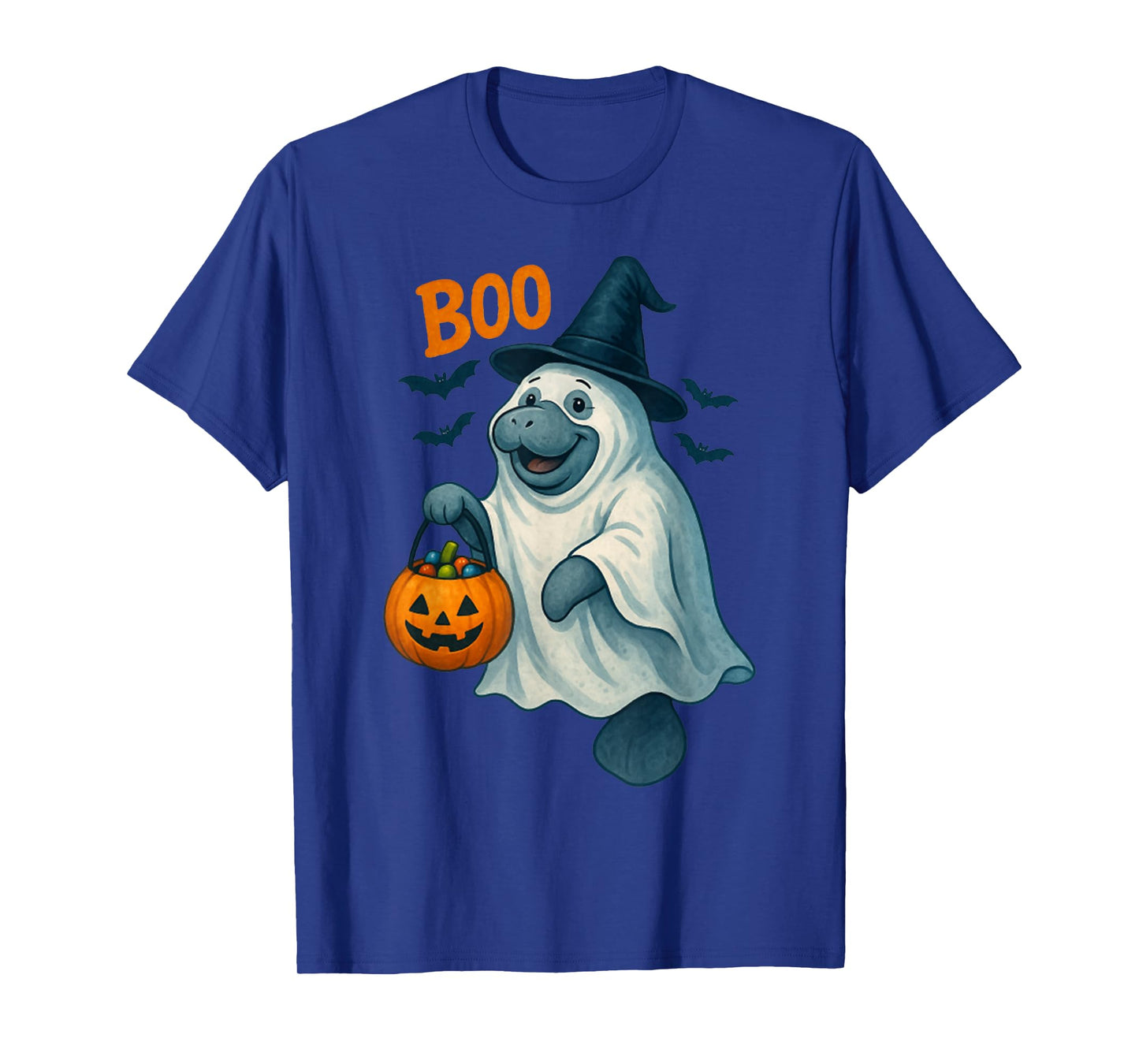 Manatee Witch Hat Pumpkin Halloween Costume Men Women Kids T-Shirt