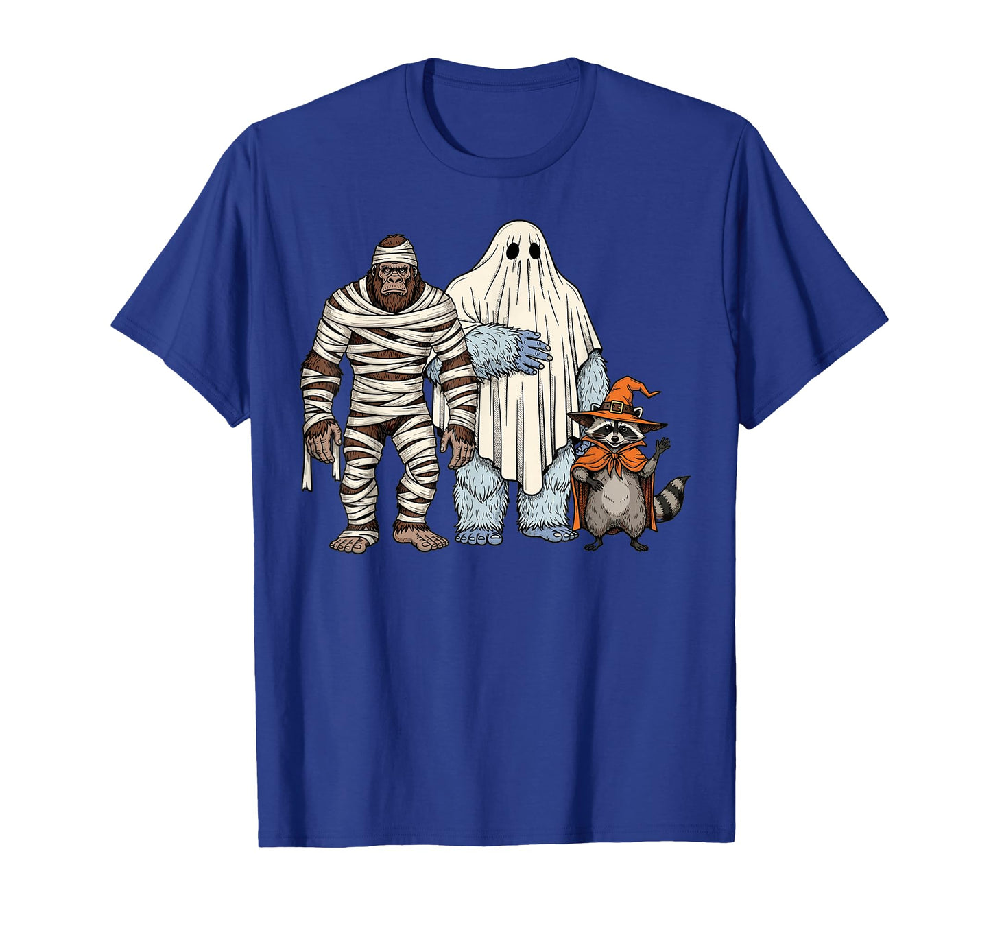 Halloween Bigfoot Yeti Raccoon Funny Costume Design T-Shirt