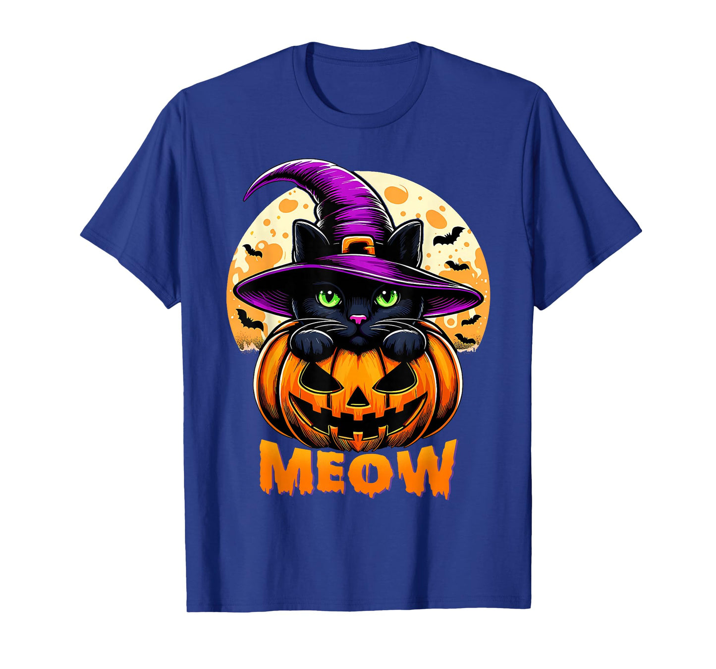 The Witch Cat Lovers Pumpkin Halloween Men Women Kids T-Shirt