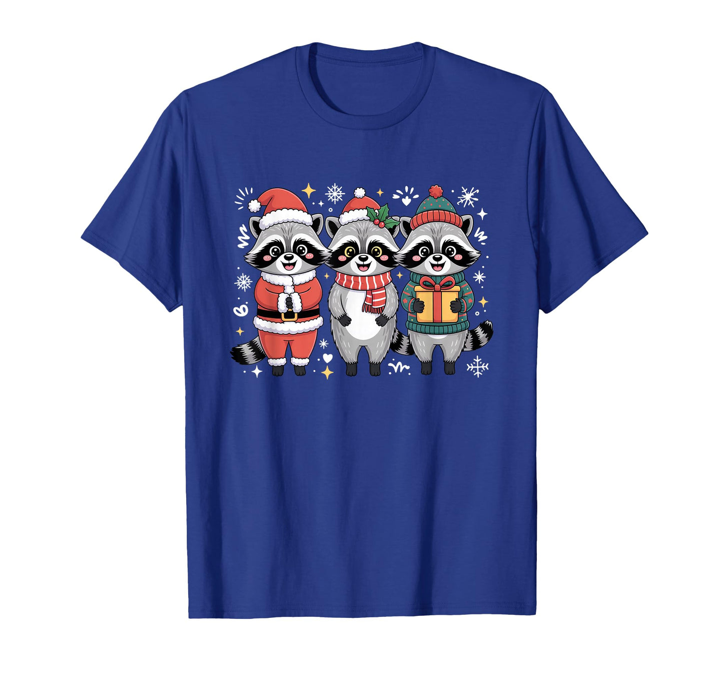 Cute Raccoon Christmas Funny Holiday Santa Claus Animal Gift T-Shirt
