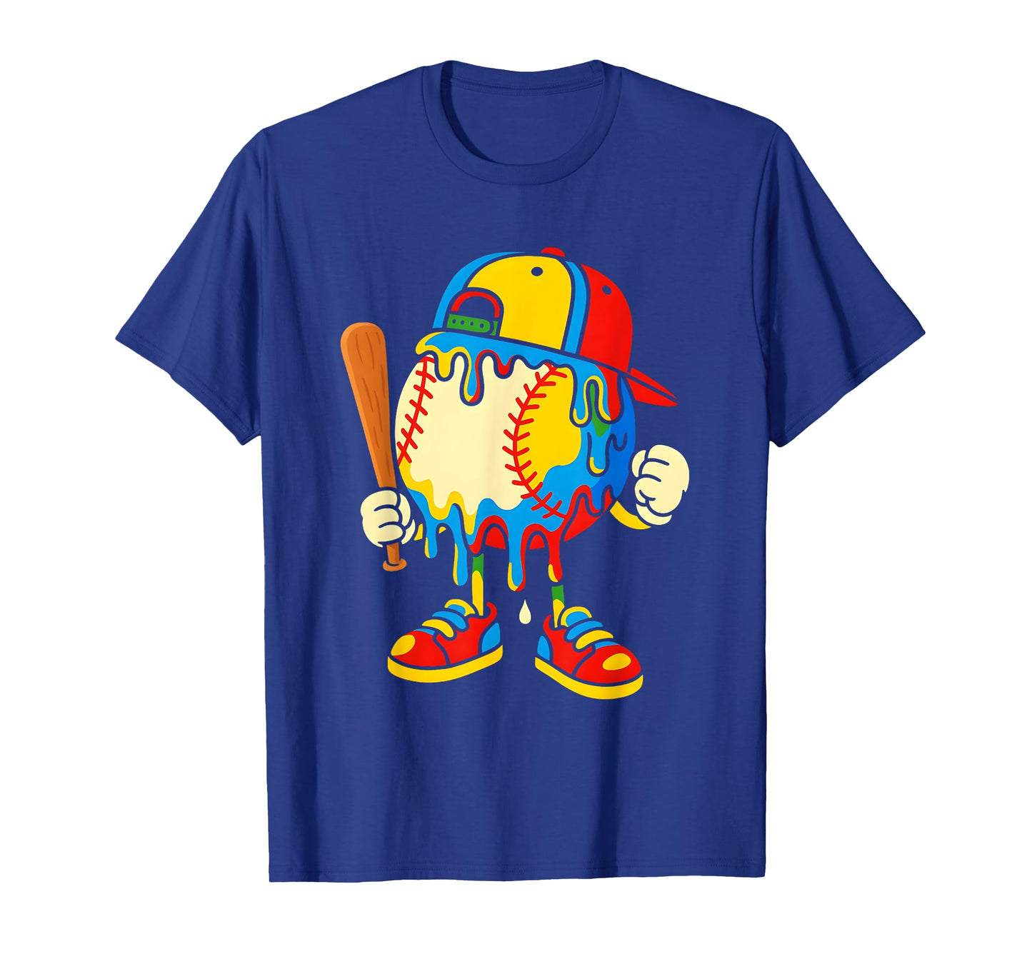 Baseball Ice Cream Drip Youth Back To school Baseball Stuff T-Shirt
