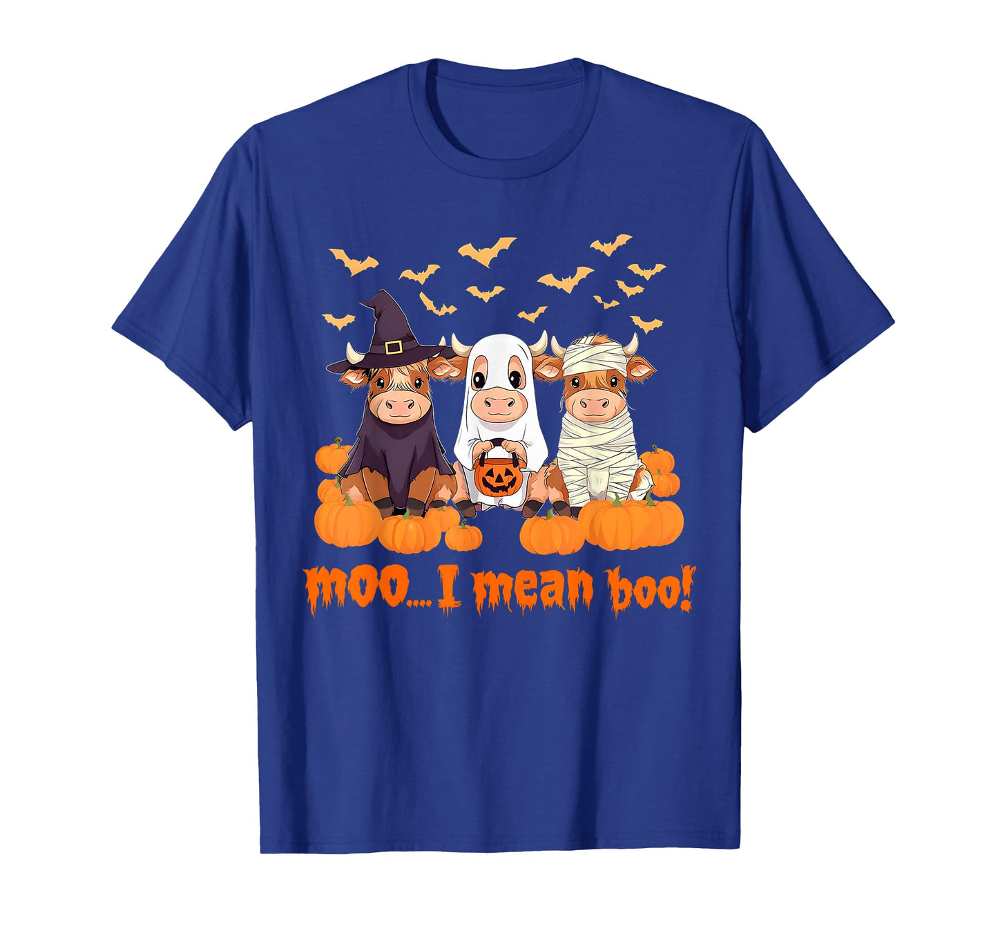 Moo I Mean Boo Spooky Heifer Halloween Bull Sheet Cow T-Shirt