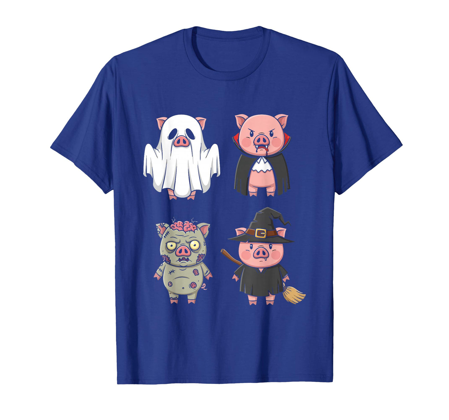 Pig Spooky Witch Boo Zombie Cute Pig Halloween Boys & Girls T-Shirt