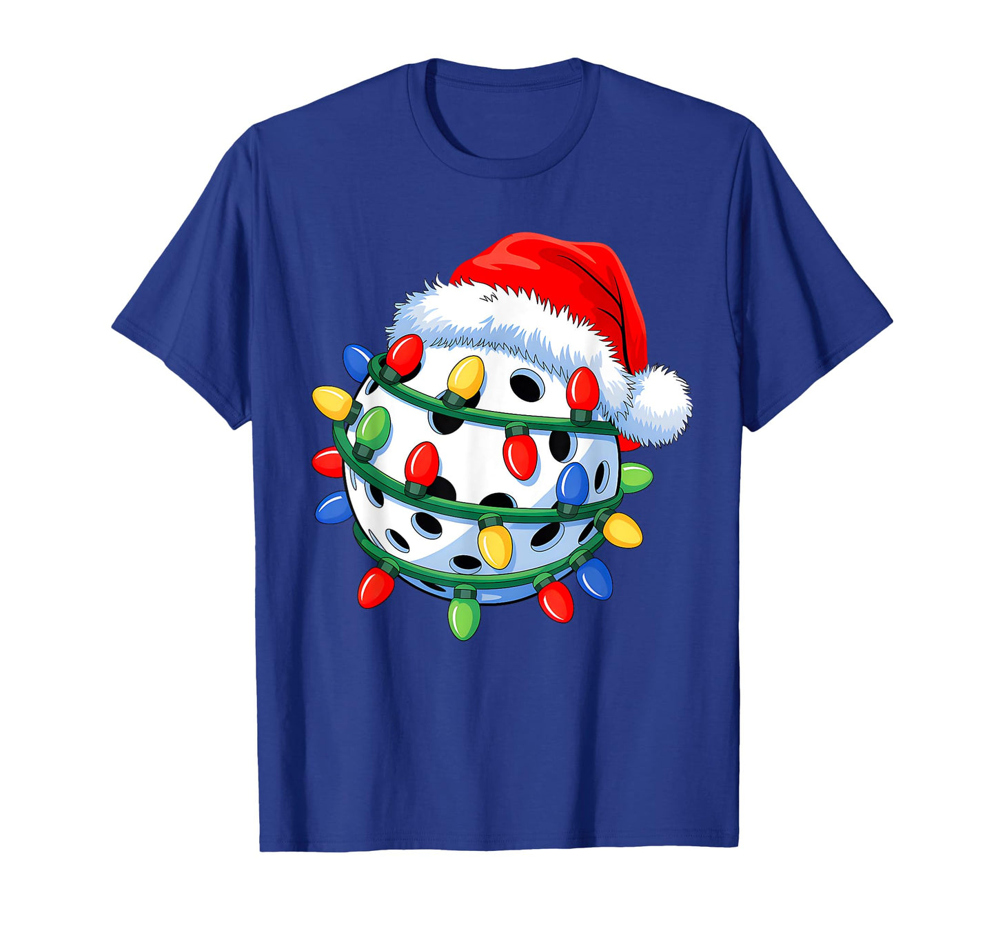 Pickleball Ball Santa Hat Christmas Pickleball Xmas Lights T-Shirt