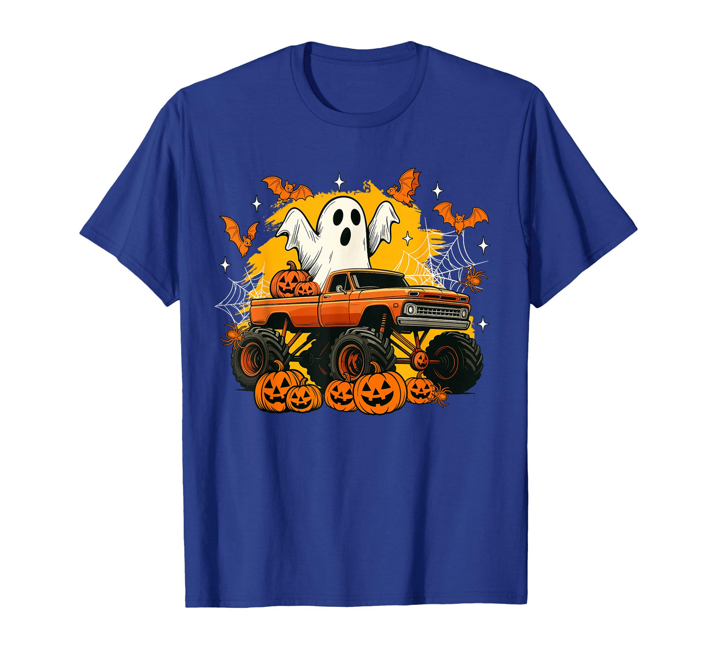 Boo Ghost Monster Truck Pumpkin Halloween Toddler Boys Kids T-Shirt