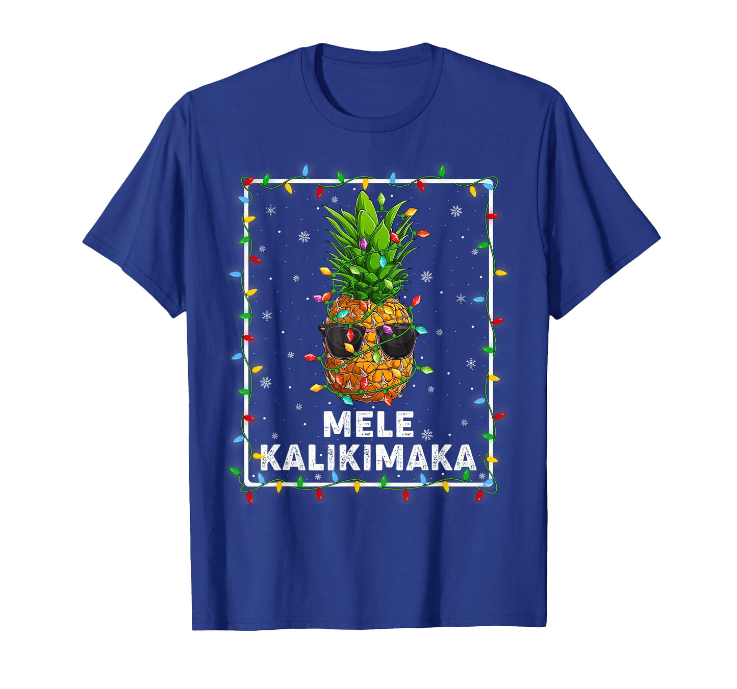 Mele Kalikimaka Pineapple Xmas Lights Hawaiian Christmas T-Shirt