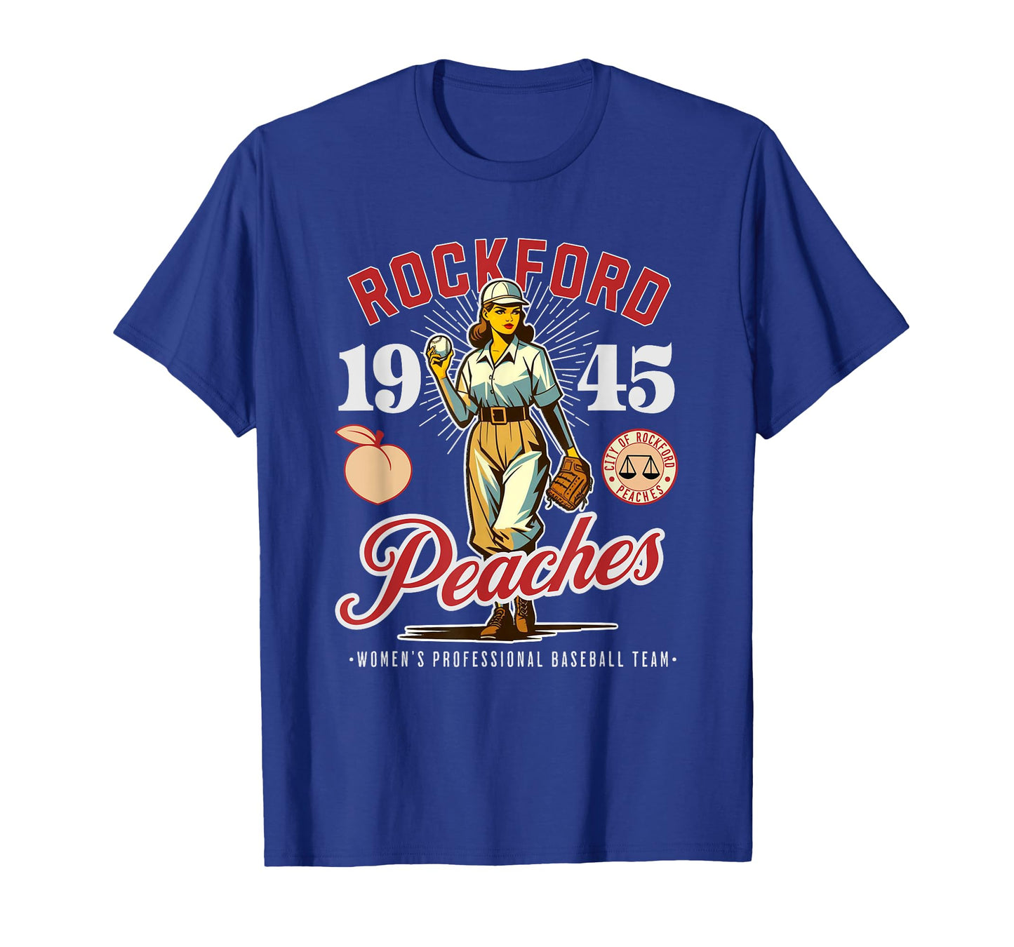 Rockford Peaches Women's Baseball Team 1945 Vintage T-Shirt