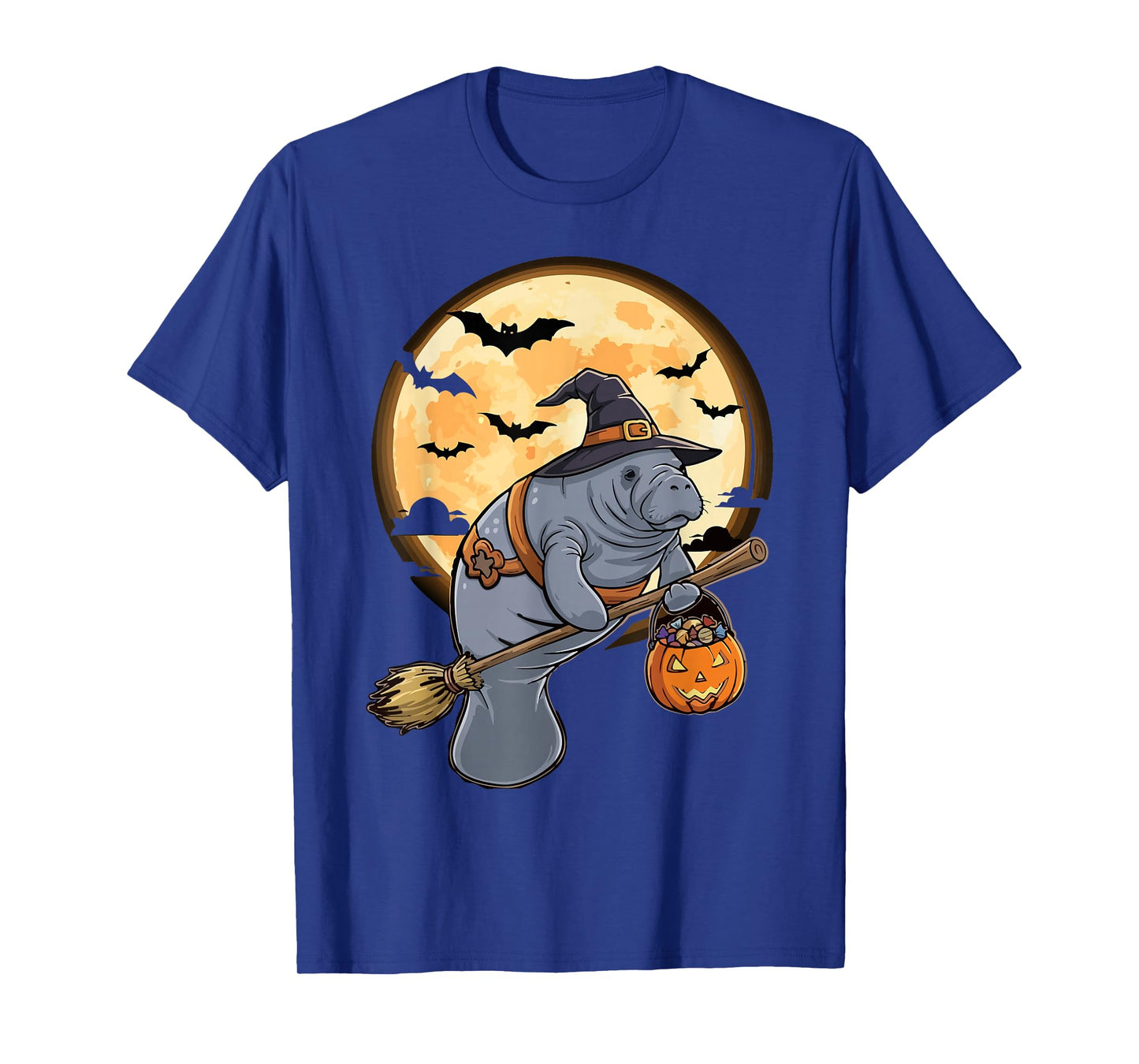 Funny Manatee Lovers Hat Pumpkin for Kids Manatee Halloween T-Shirt