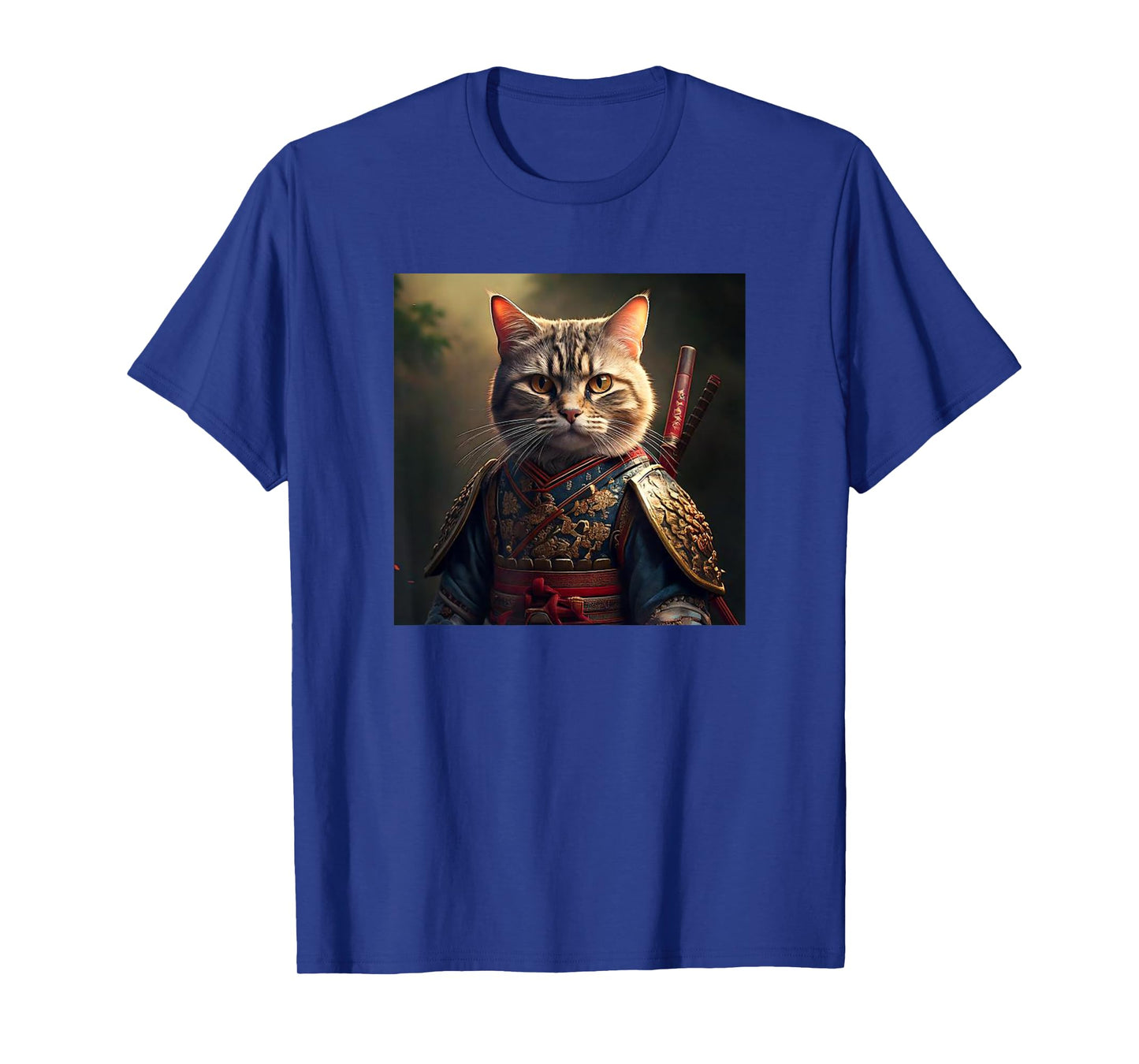 Kawaii Samurai Cat Portrait - Elegant Japanese Art Anime Cat Men Women T-Shirt