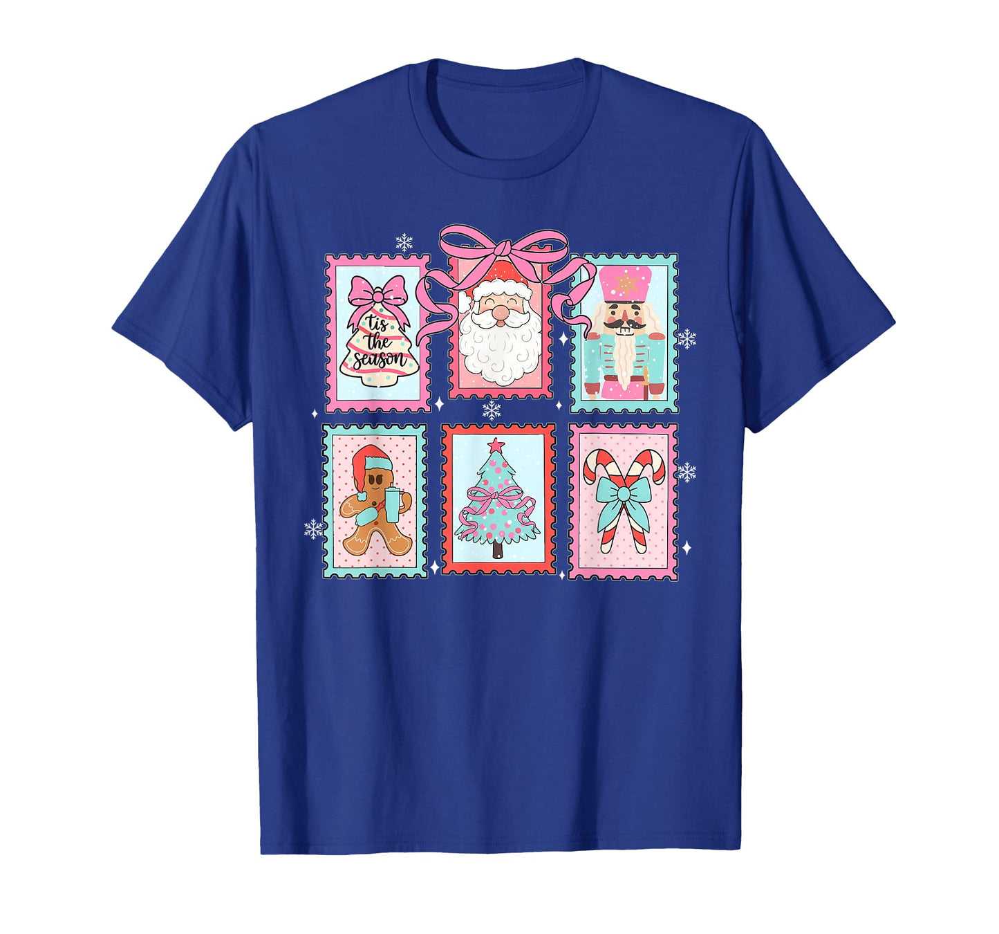 Coquette Bow Merry Christmas Preppy Xmas Pajamas Women Kids T-Shirt