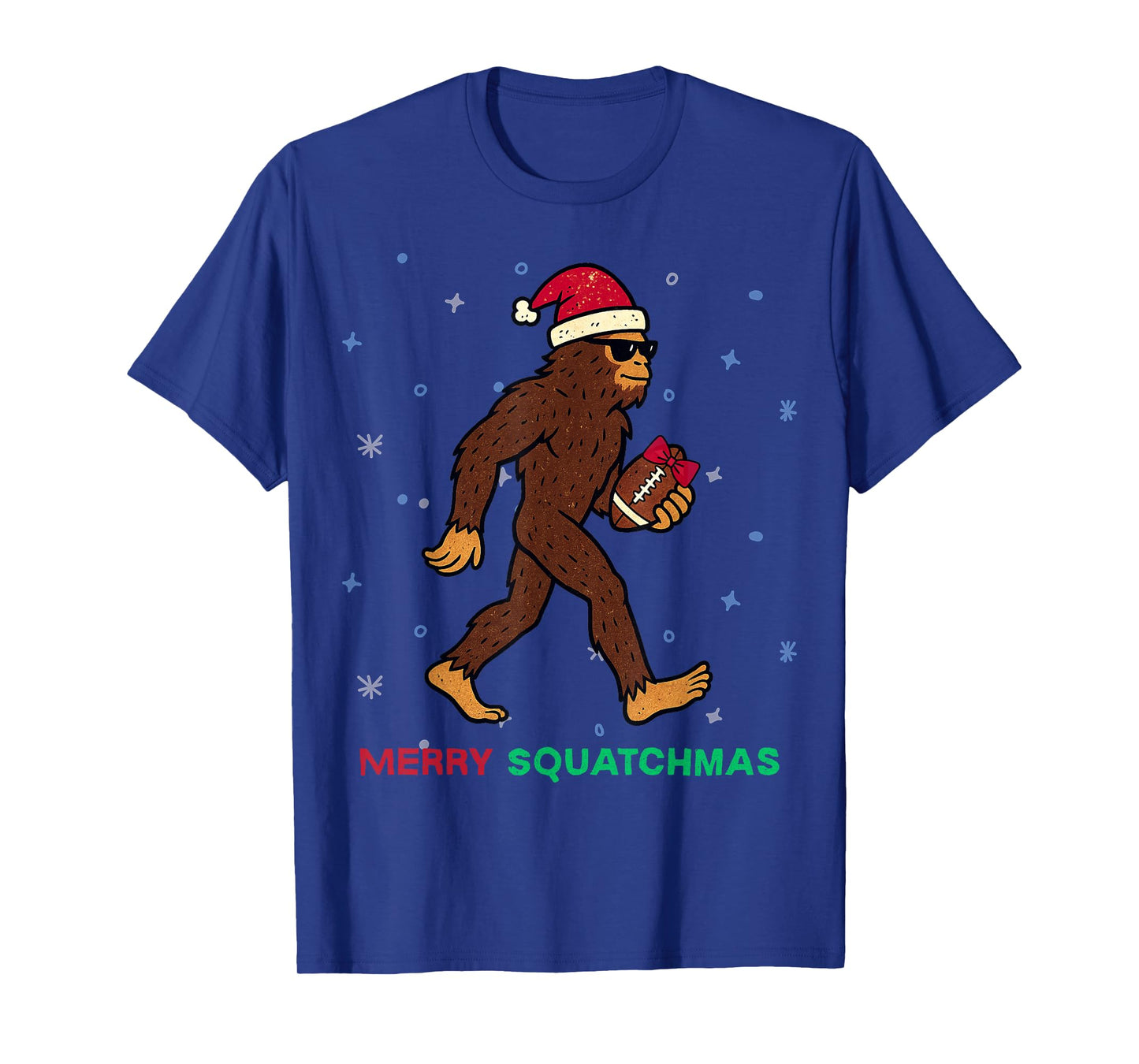 Christmas Sasquatch American Football Xmas Holiday T-Shirt