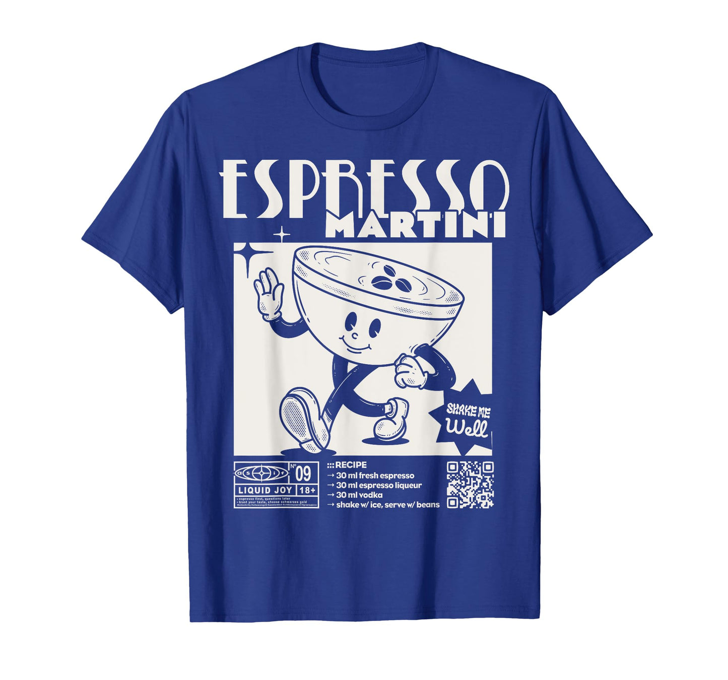 Espresso Martini Recipe | Liquid Joy 09 | Cocktail Cartoon T-Shirt