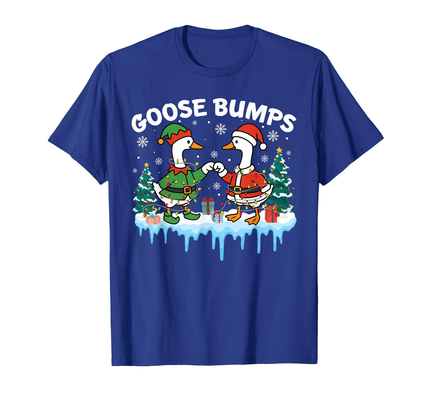 Christmas Goose Bumps Funny Silly Goose Santa Christmas T-Shirt