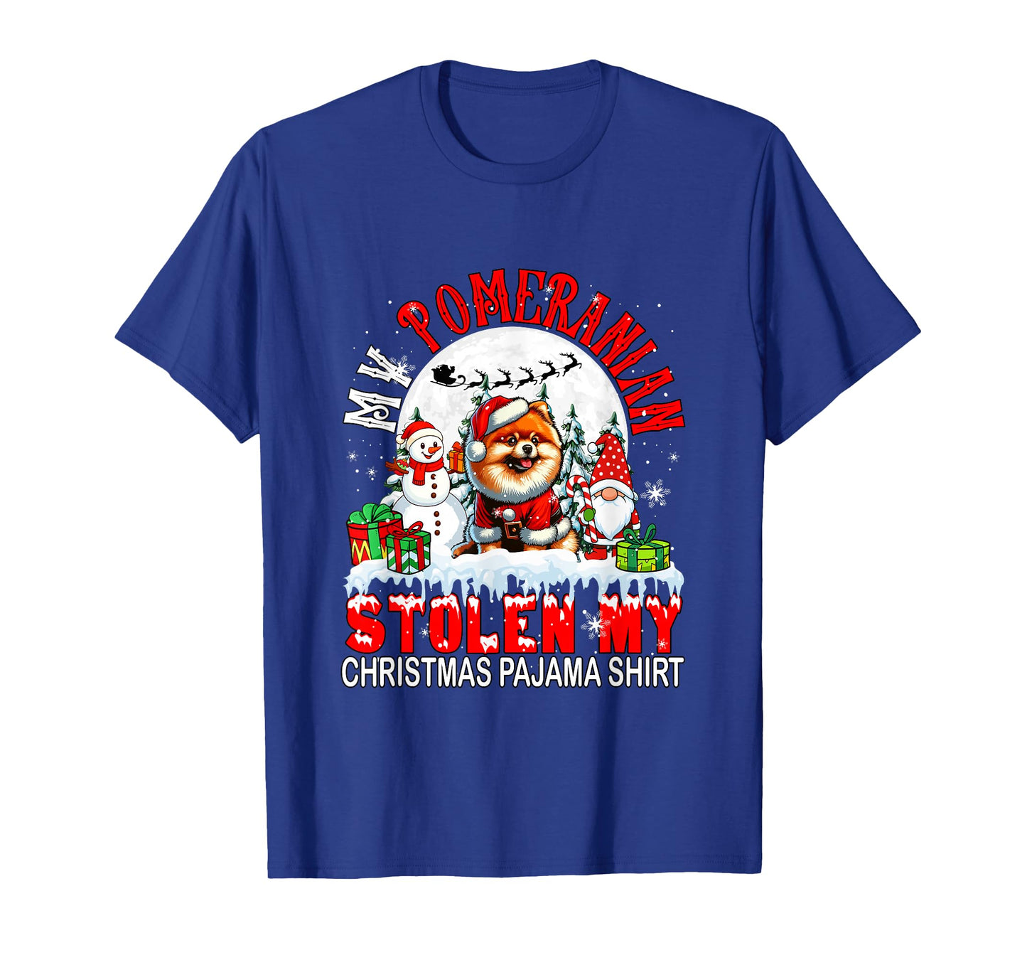 My Pomeranian Stolen My Christmas Pajama Shirt Santa Dog T-Shirt