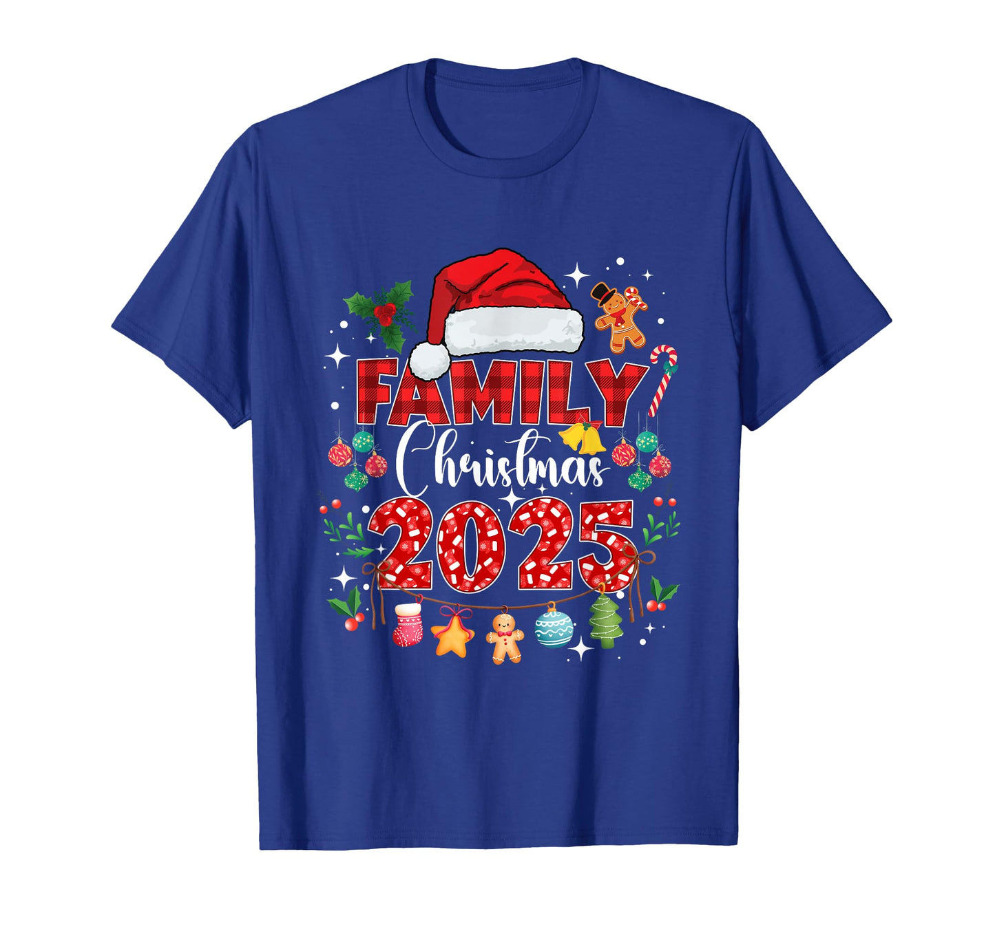 Family Christmas 2025 Matching Santa Tee Xmas Pajamas Pjs T-Shirt