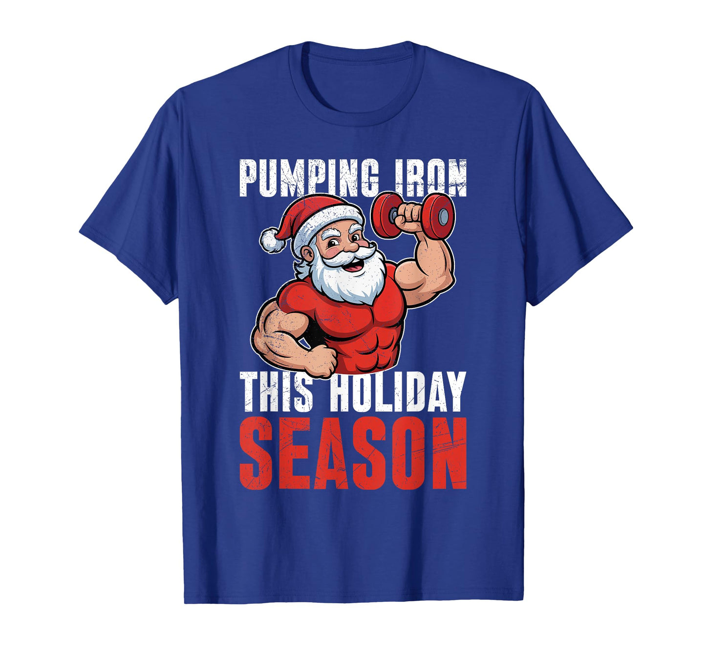 Santa Claus Pumping Iron This Season Funny Gym T-Shirt