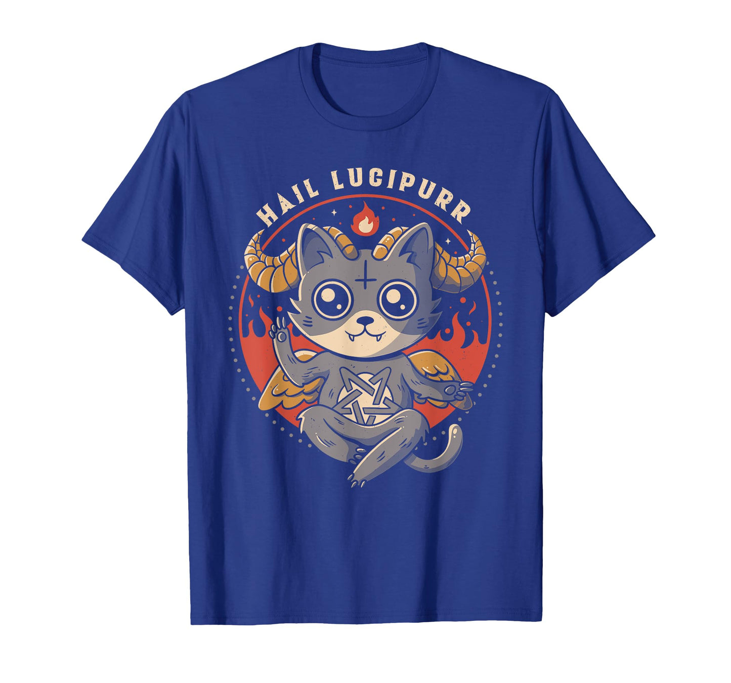 Hail Lucipurr Devil Cat Lover Pentagram Satan Cute Baphomet T-Shirt for Men Women