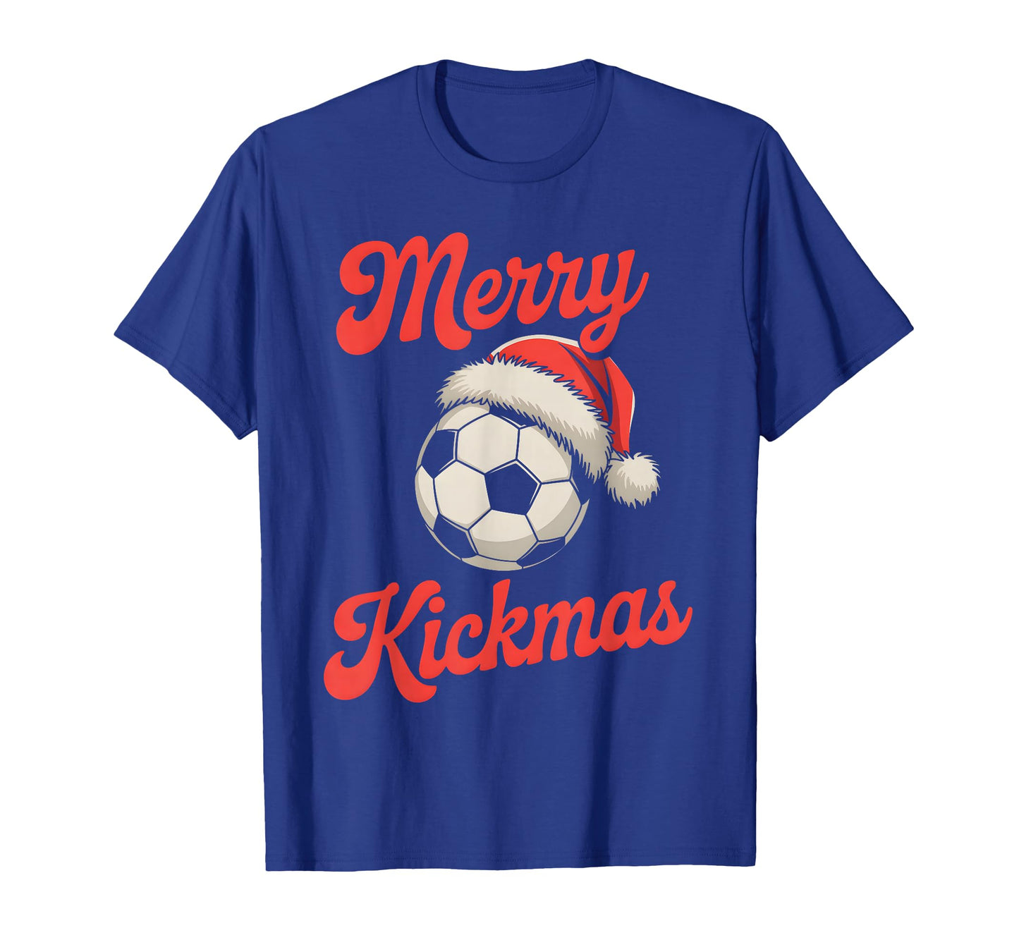 Merry Kickmas Christmas Funny Santa Soccer Ball Graphic T-Shirt