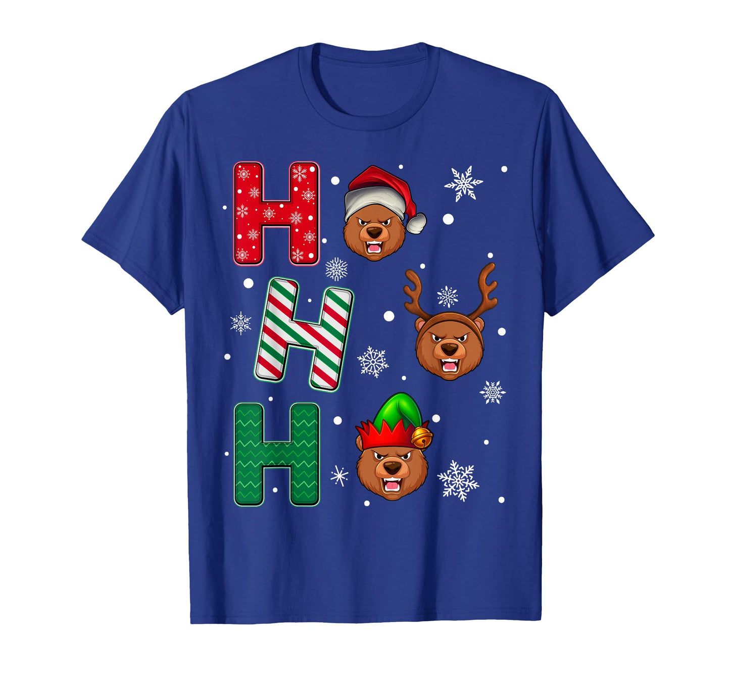 Ho Ho Ho Bear Animal Christmas Santa Elf Xmas T-Shirt