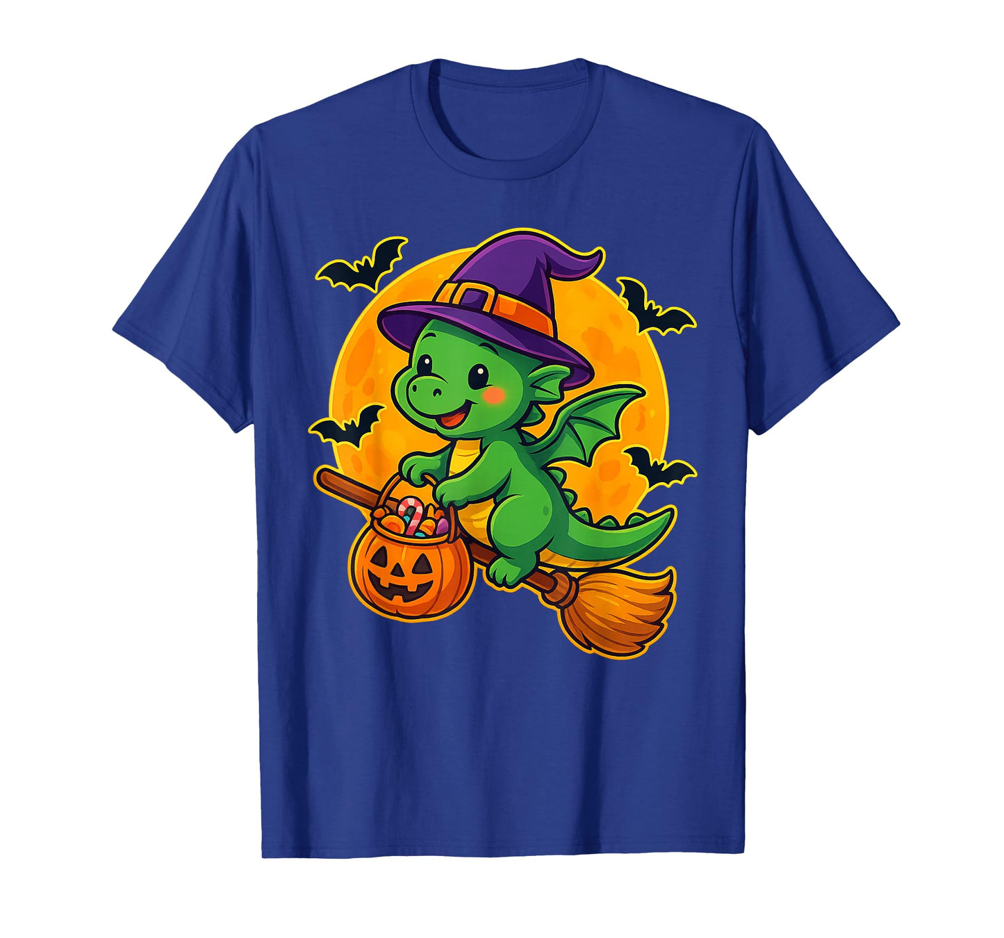 Cute Dragon Witch Pumpkin Halloween Costume Boys Girls T-Shirt