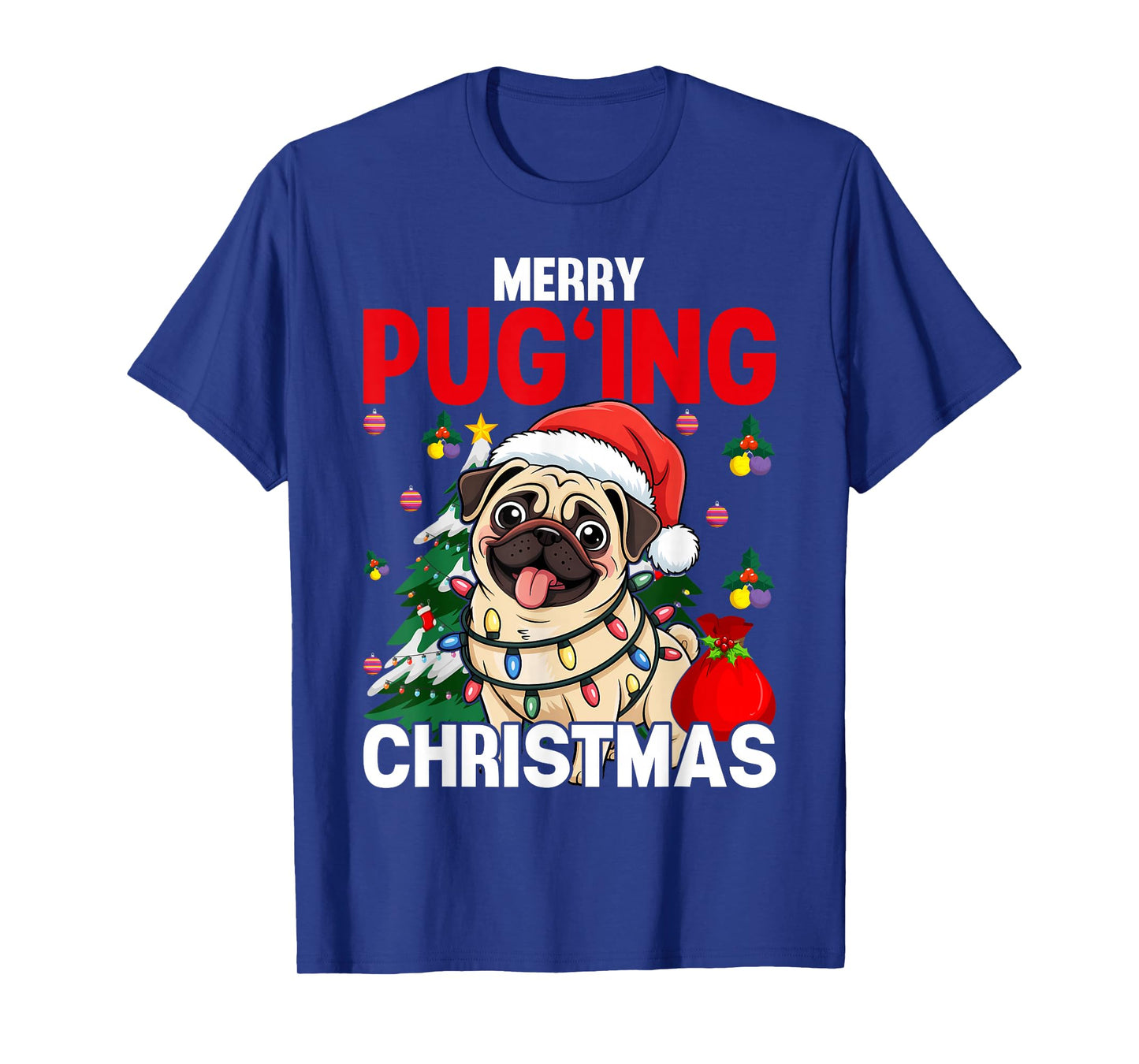 Merry Pugging Christmas Dog Santa Pug Xmas Boys Pugmas T-Shirt