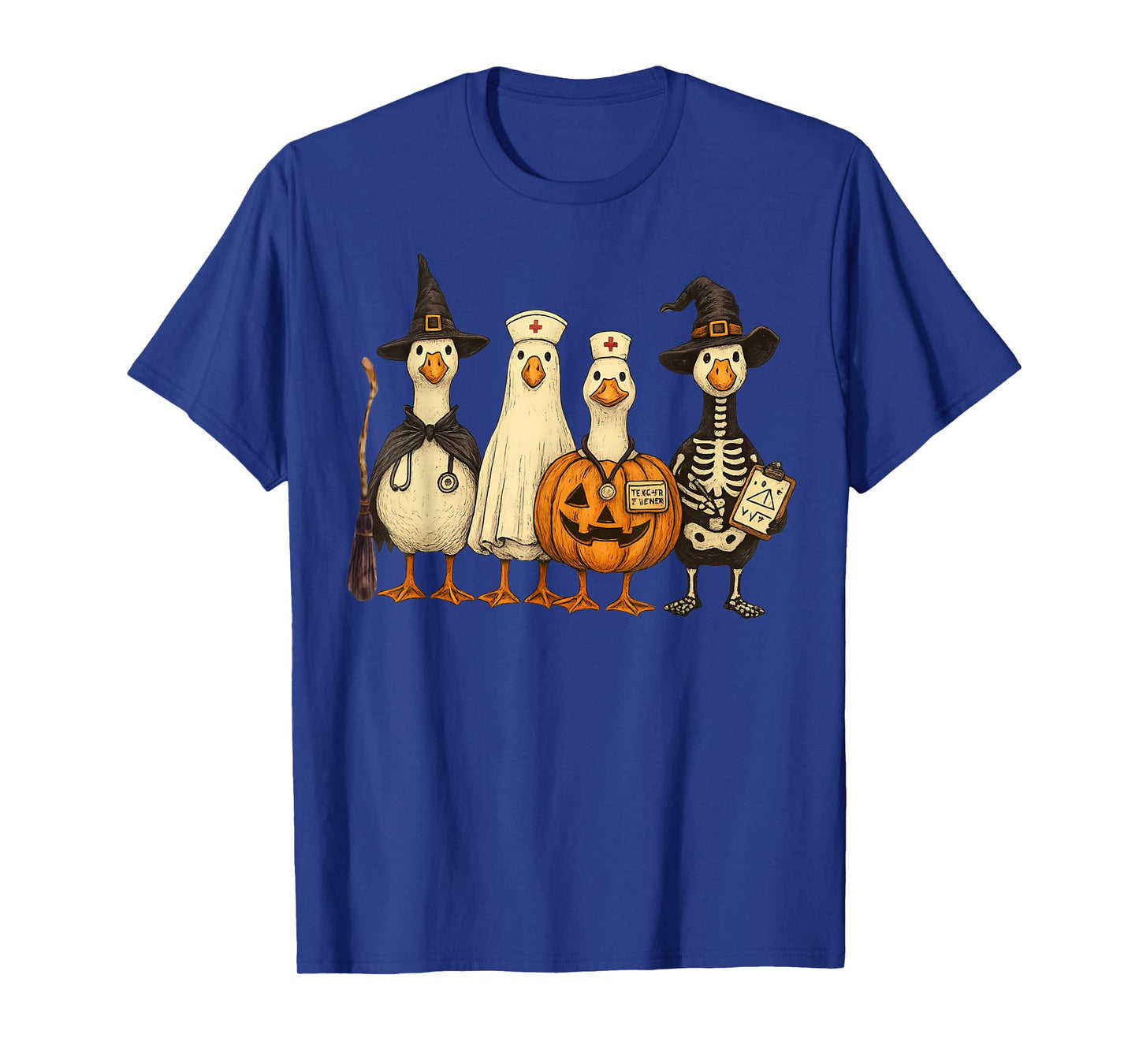 Cute Goose Nurse Halloween Costume Ghost Pumpkin Witch T-Shirt
