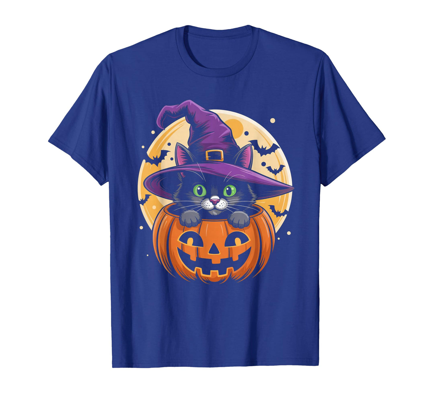 Cat Halloween Pumpkin Black Cat Scarry Spooky Gifts Kids T-Shirt