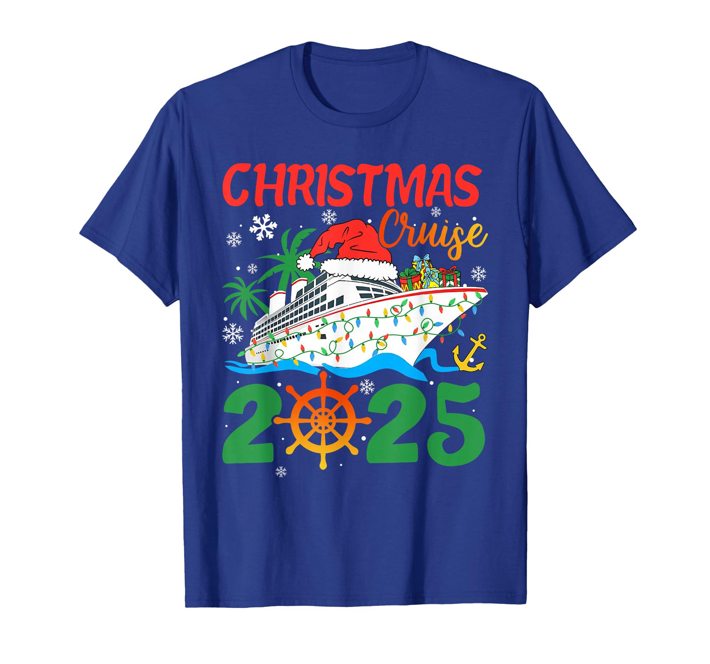 Christmas Cruise 2025 Xmas Lights Pajamas Holiday Family T-Shirt