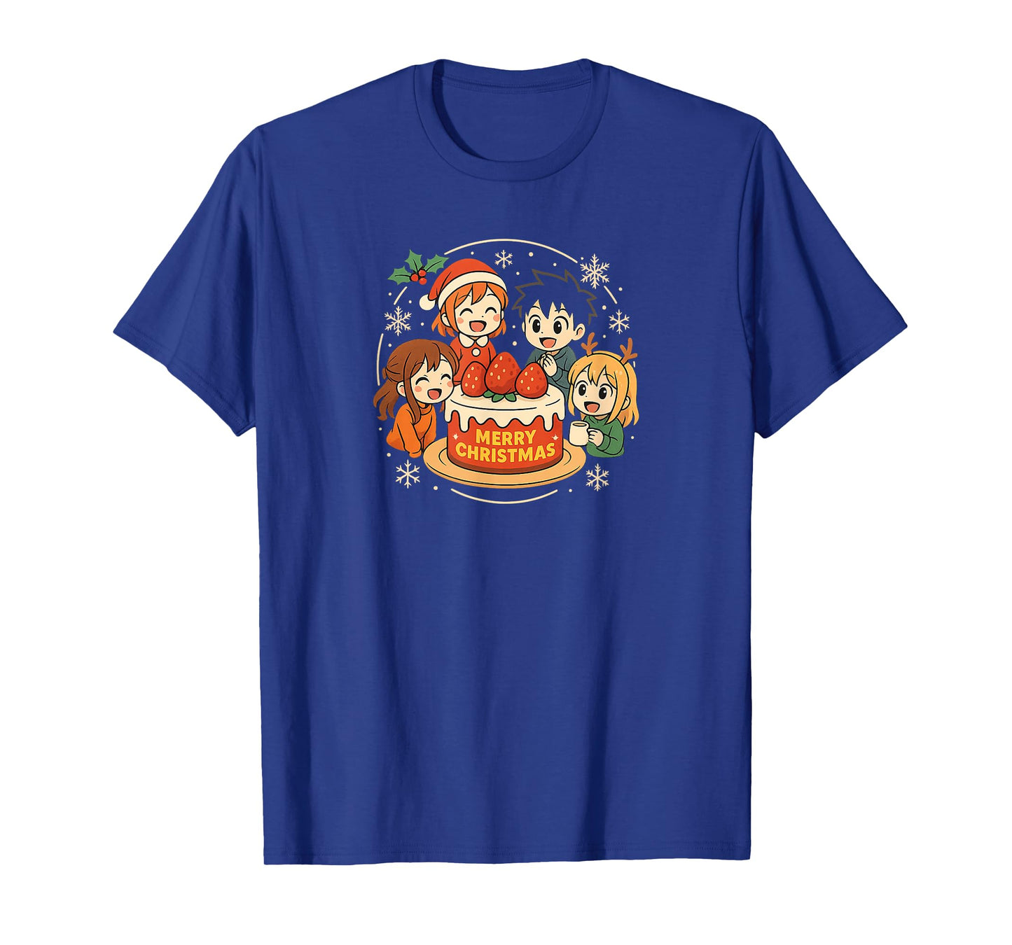 Chibi Christmas Cake Party Anime T-Shirt