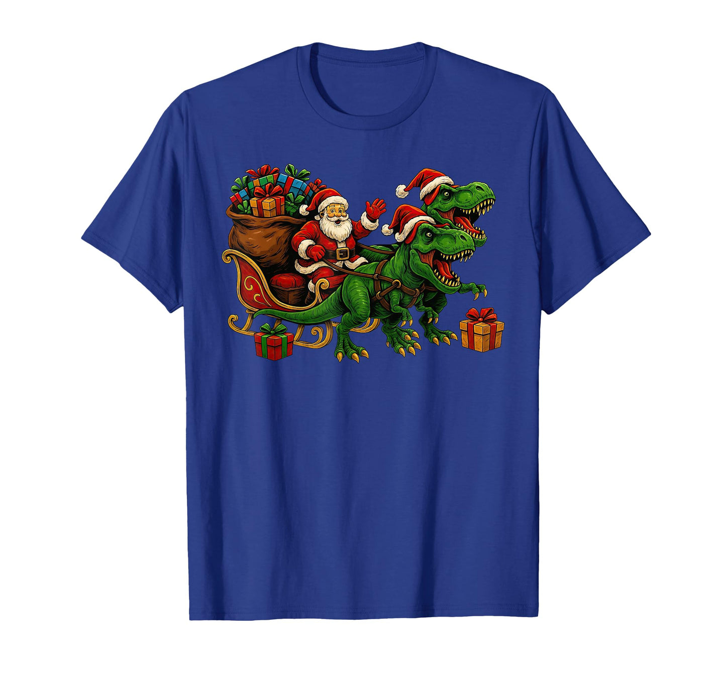 Santa Claus T-Rex Dinosaur Christmas Dino T-Shirt