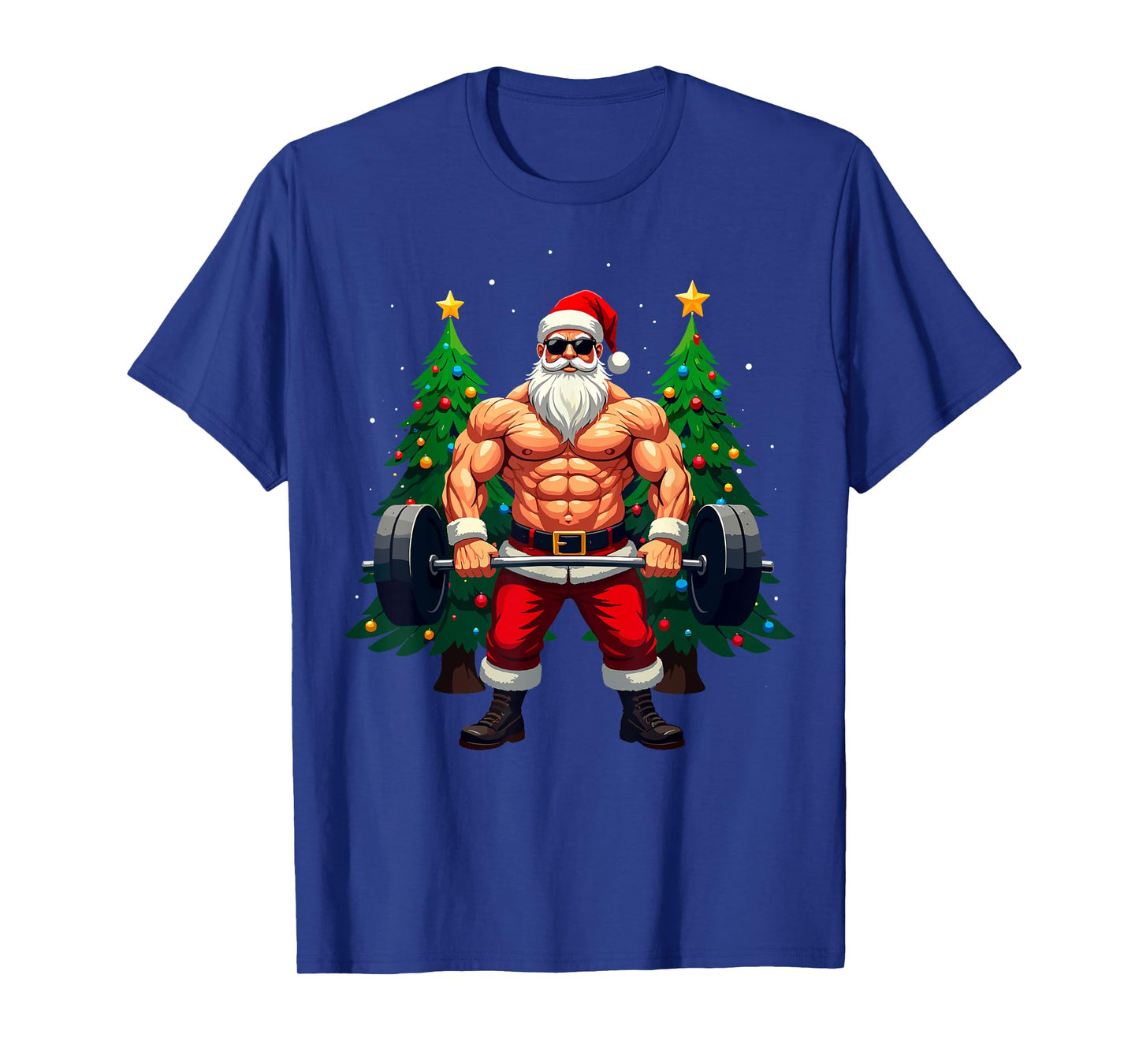 Muscle Santa Weightlifter Christmas Powerlifting Xmas Gym T-Shirt