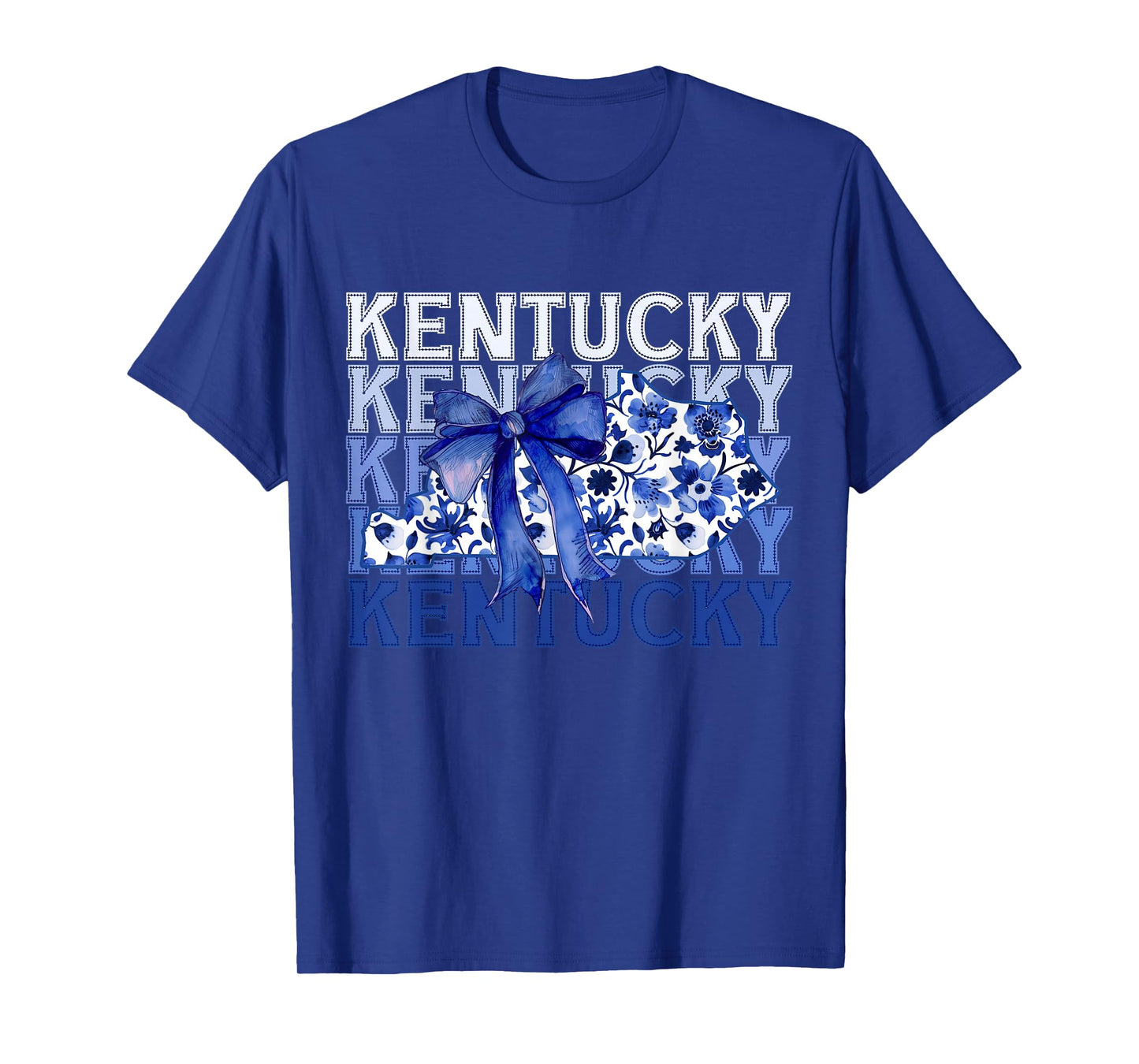 Coquette Blue Floral Bow Kentucky T-Shirt