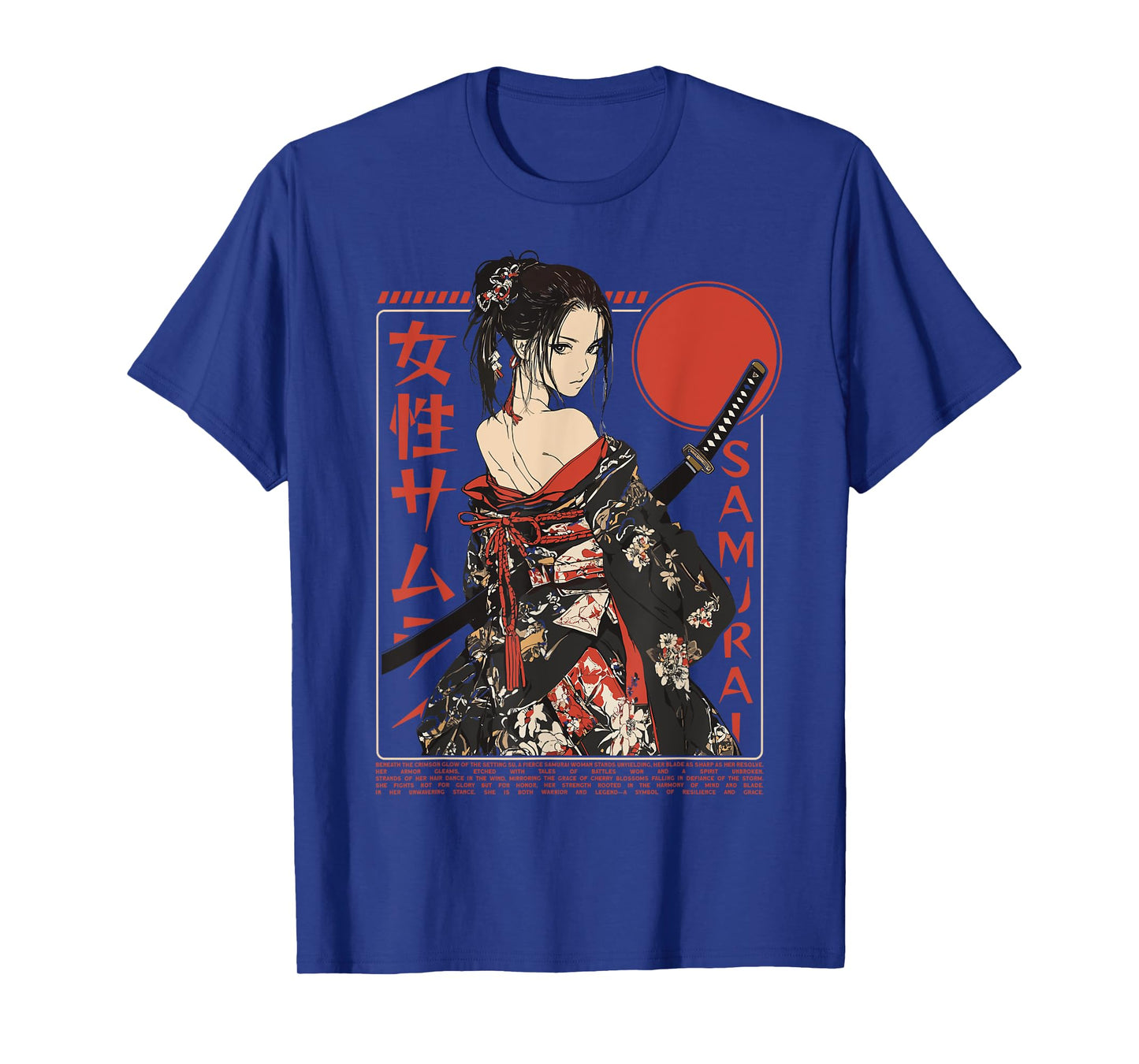 Samurai Warrior Waifu Girl Japanese Ukiyo-e Manga Samurai T-Shirt