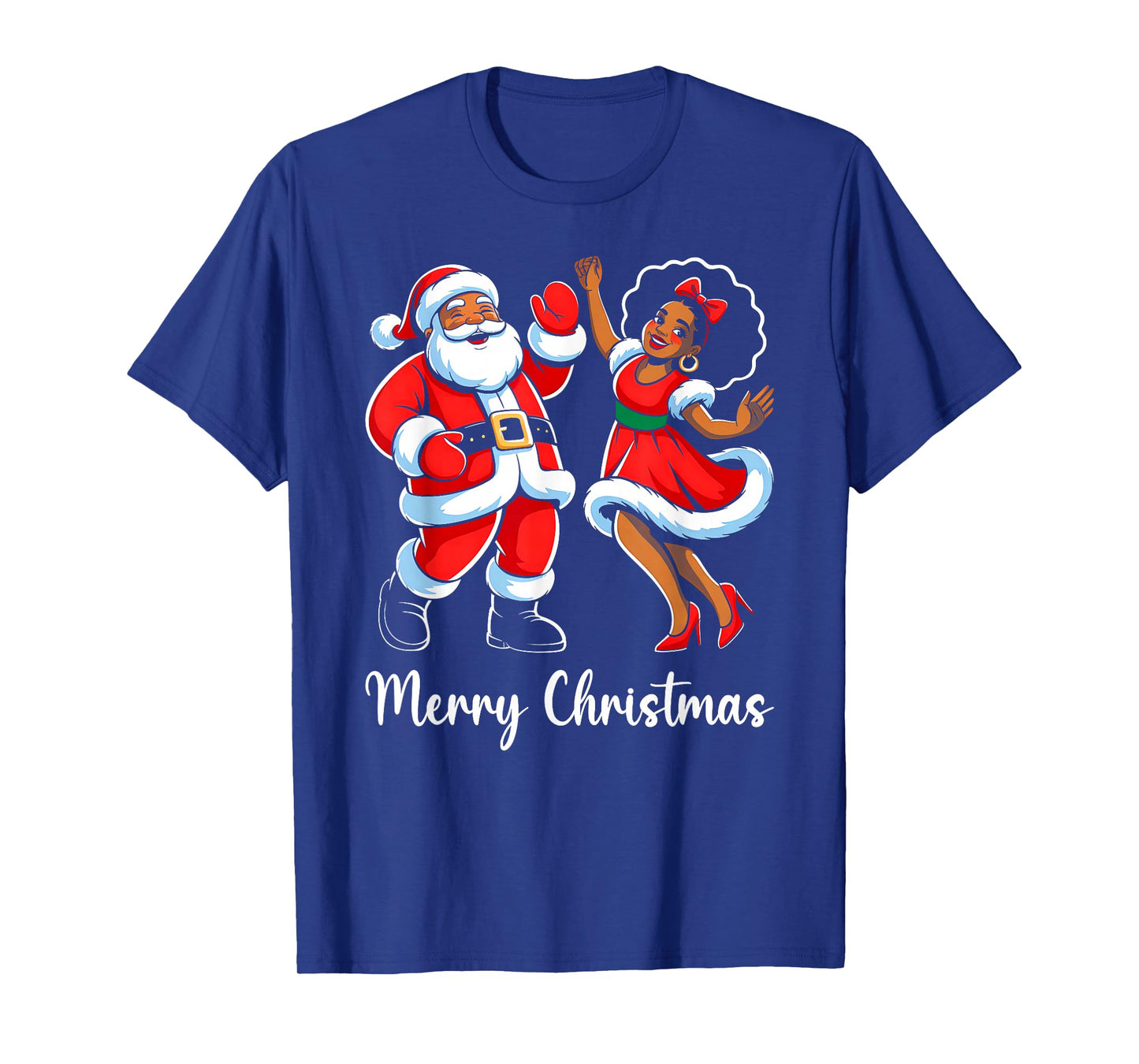 Merry Christmas African American Santa Claus Xmas Dance T-Shirt