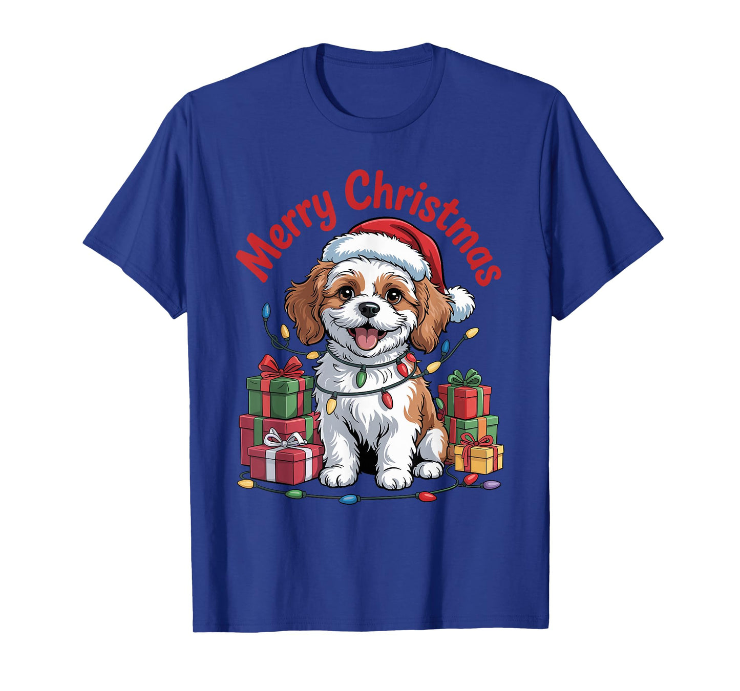 Cute Cavachon Santa Hat Christmas Xmas Dog Lovers Holiday T-Shirt