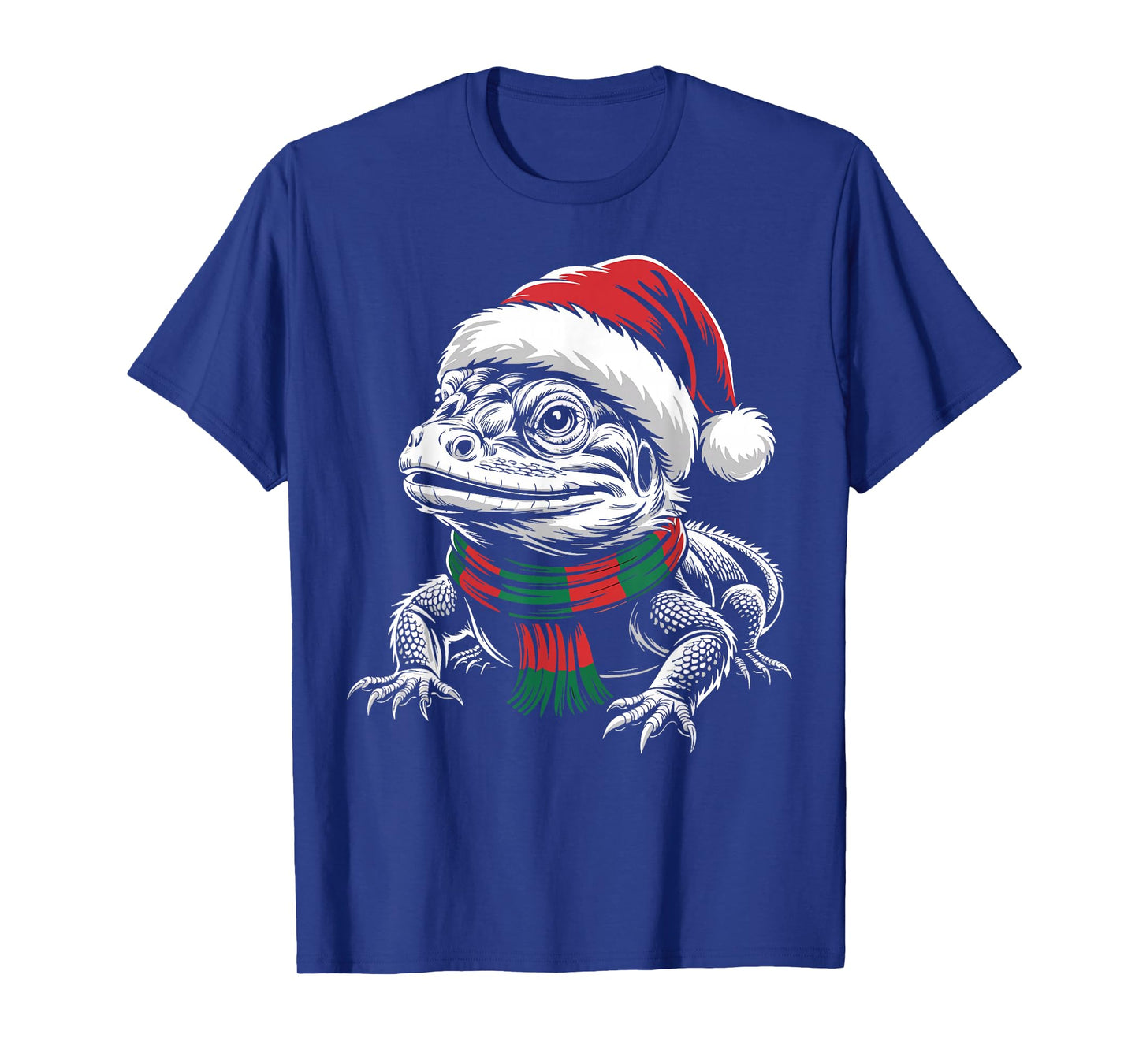 Lizard Xmas Santa Hat Scarf Christmas Costume T-Shirt