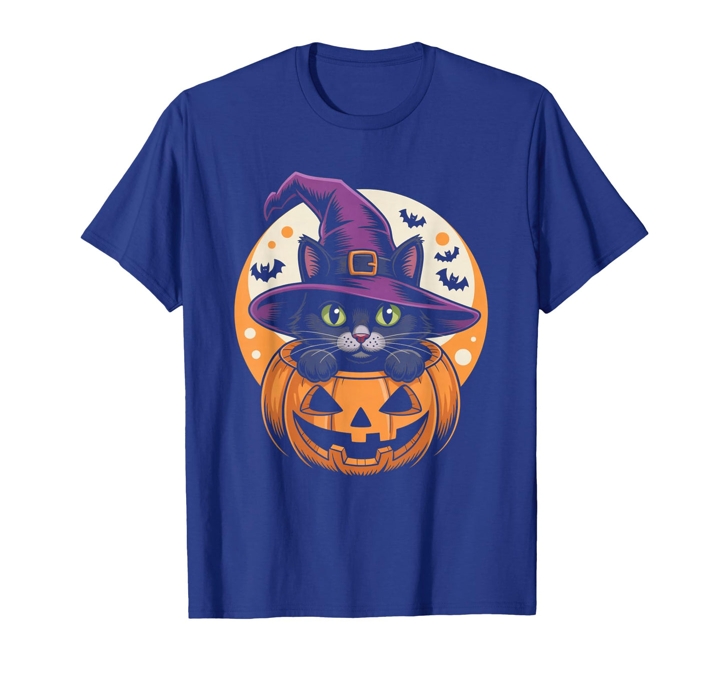 Cat Halloween Pumpkin Black Cat Scarry Spooky Gifts Kids T-Shirt