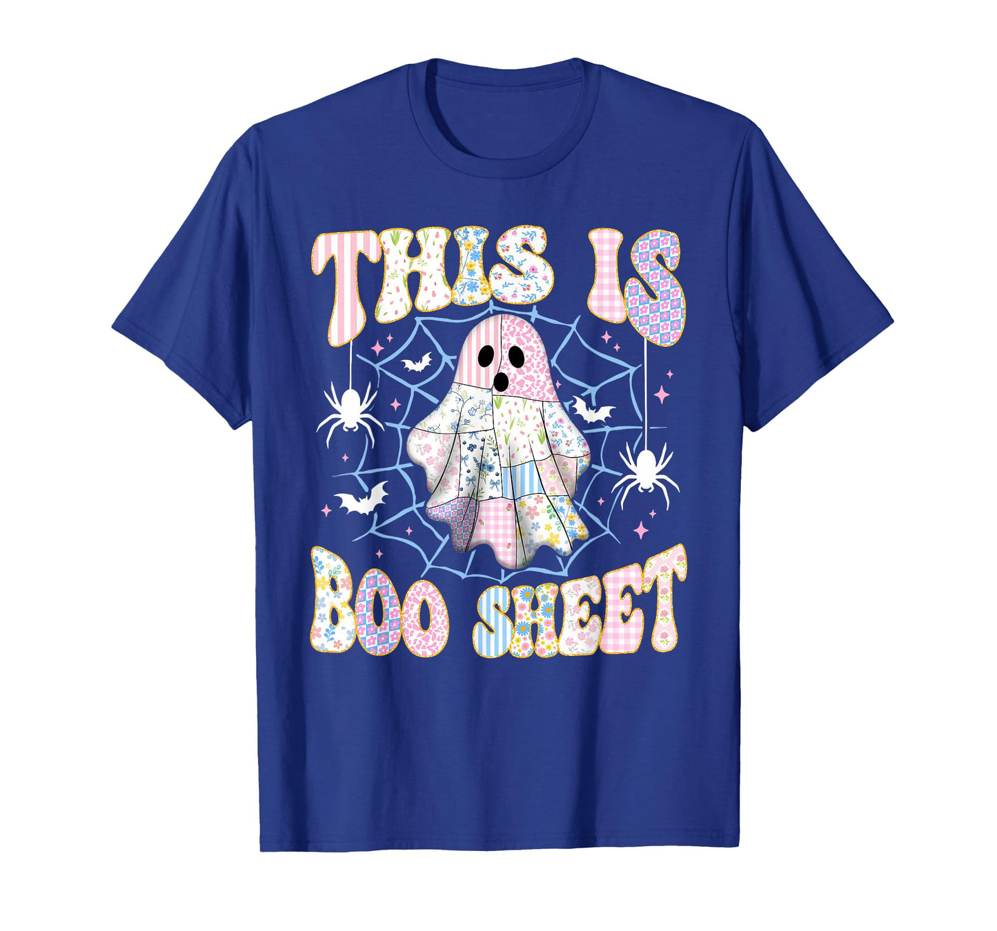 Boo Sheet Ghost Funny Retro Groovy Preppy Costume Girls Kids T-Shirt