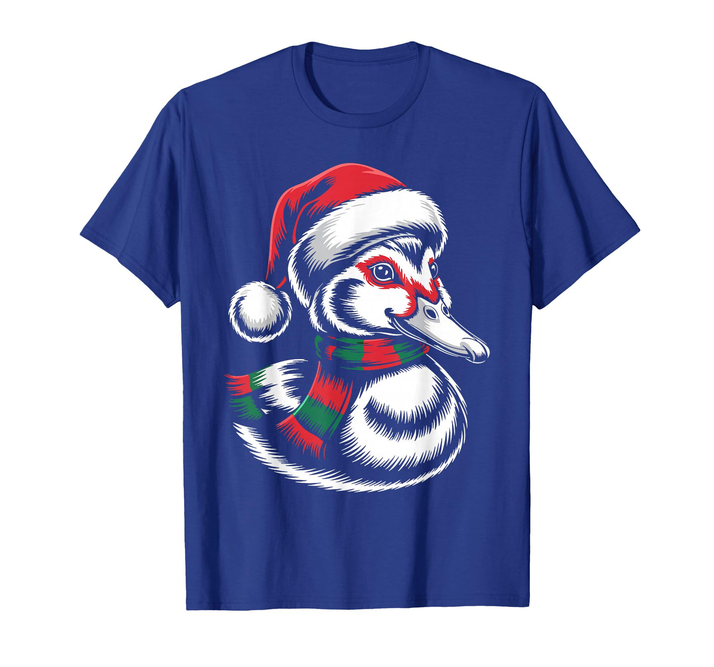 Muscovy Duck Xmas Santa Hat Scarf Christmas Costume T-Shirt