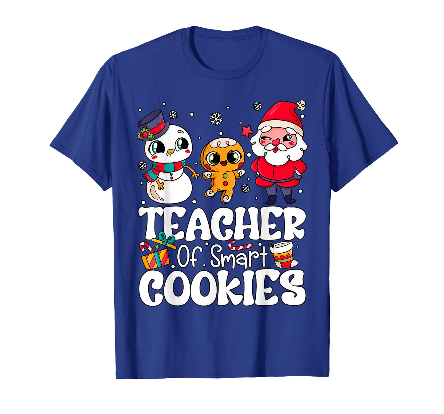 Funny Teacher of Smart Cookies Gingerbread Men Women Xmas T-Shirt