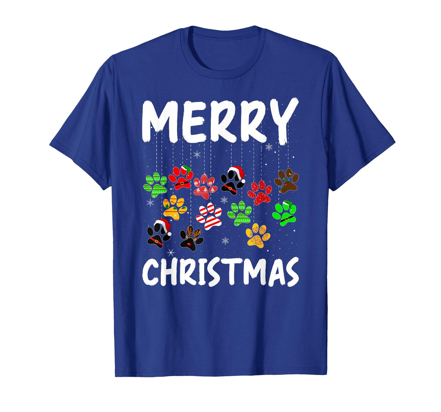Dog Paw Merry Christmas Pajamas Puppy Dog Lover Xmas T-Shirt