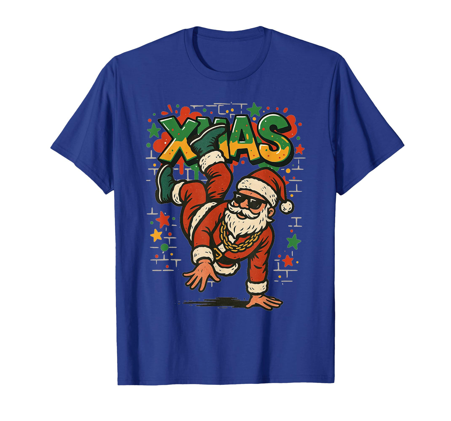 Hip Hop Santa Claus Graffiti Christmas Breakdancing T-Shirt