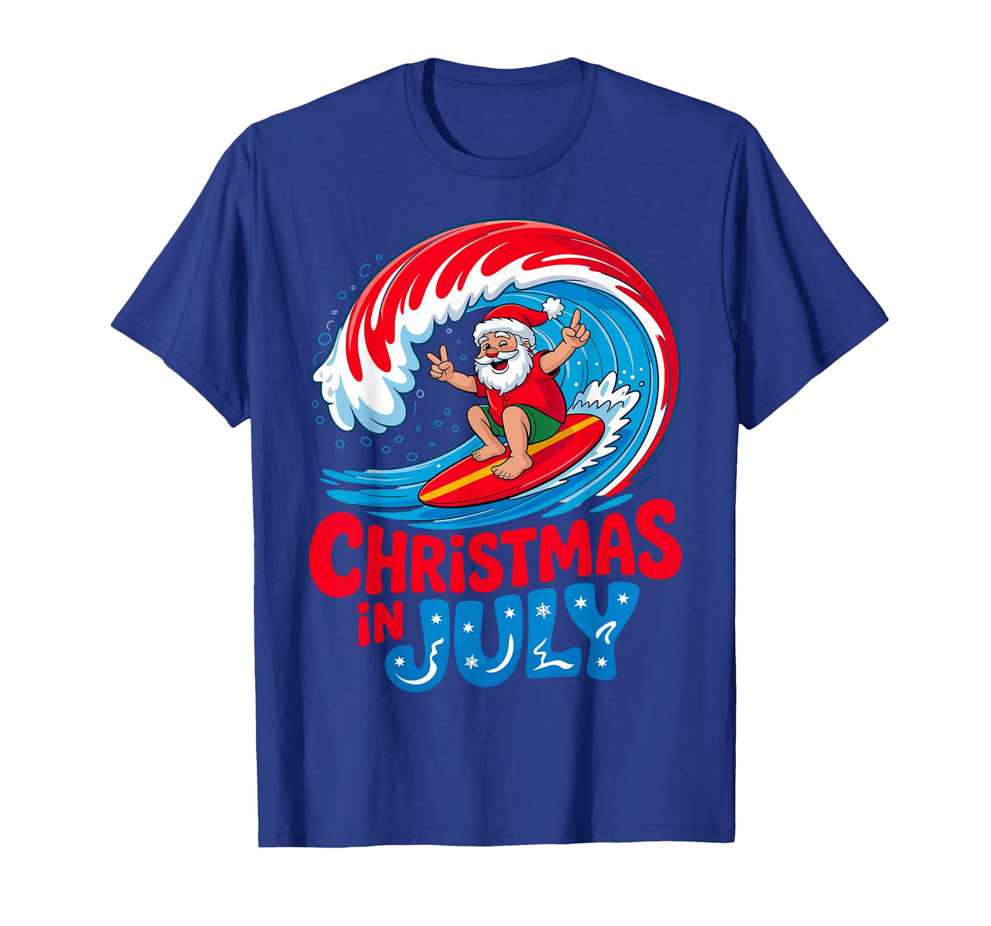 Christmas in July Santa Surfing T-Shirt